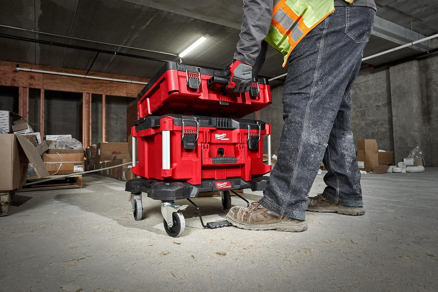 Modular Dolly Crate 619X477X193MM JOBSITE PACKOUT Milwaukee image number 1