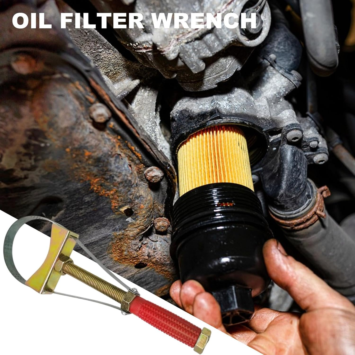 Car Oil Filter Removal Tool - Adjustable Spanner Wrench, Filter Wrench | Hand Tool for Easy Oil Filter Removal, Designed for Automotive Oil System Work, Perfect for Mechanics and Professional Car image number 3