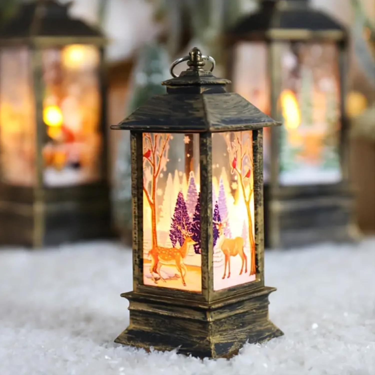 Christmas Lanterns Night Lamps with Artificial Snow, 6 Pieces, Home Decoration, Ideal Gifts, Halloween Outdoor Lights/129 image number 5