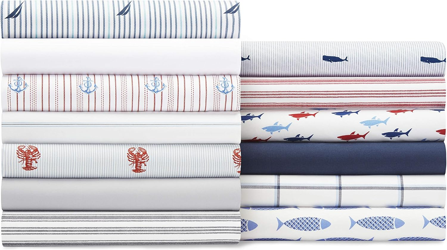 Nautica - Full Sheets, Cotton Percale Bedding Set, Casual Home Decor, Dorm Room Essentials (Captain'S Navy, Full)
