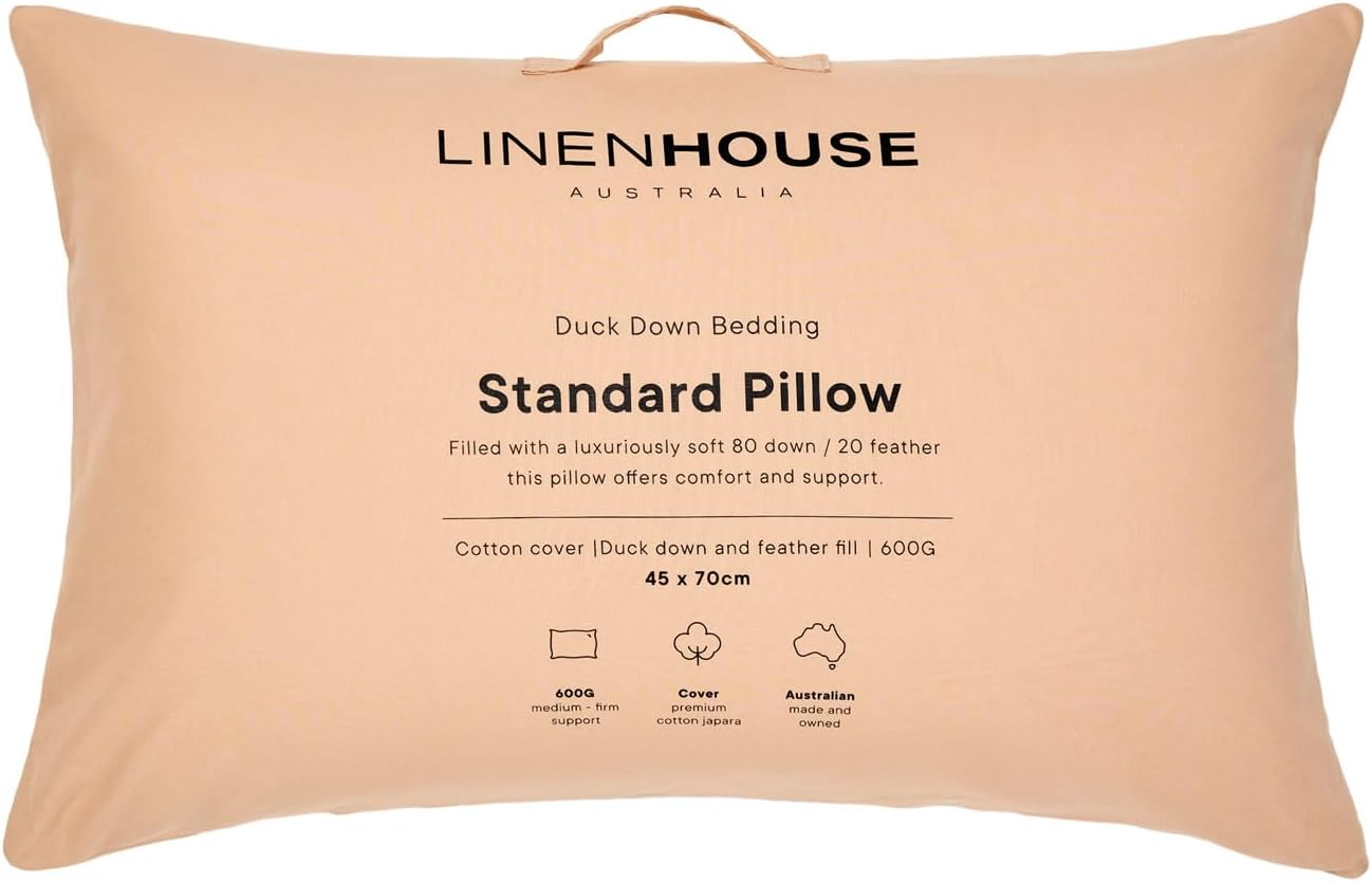 Linen House 50 Duck/50 Feather 600 GSM Duck down Pillow, Standard image number 1