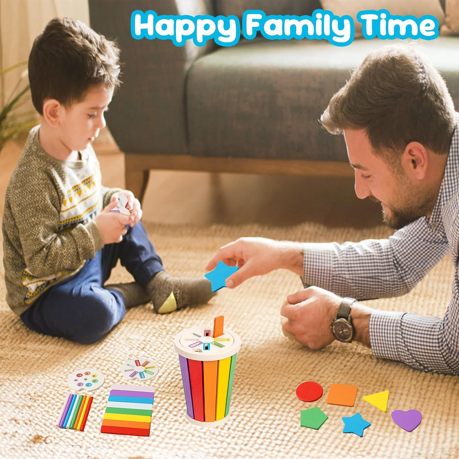 Shape&Colour Sorting and Matching Game for Toddlers,Montessori Toys for 1 2 3 Years Old Boys Girls,Baby Birthday Gifts for 1-2-3 Year Olds Boys Girls image number 6