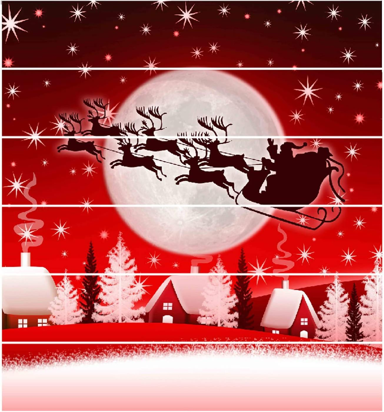 3D Christmas Stairway Sticker PVC Self-Adhesive Home Stairs Risers Stickers Removable Staircase Decals Vinyl Wall Stickers (Set of 6, Reindeer) image number 2