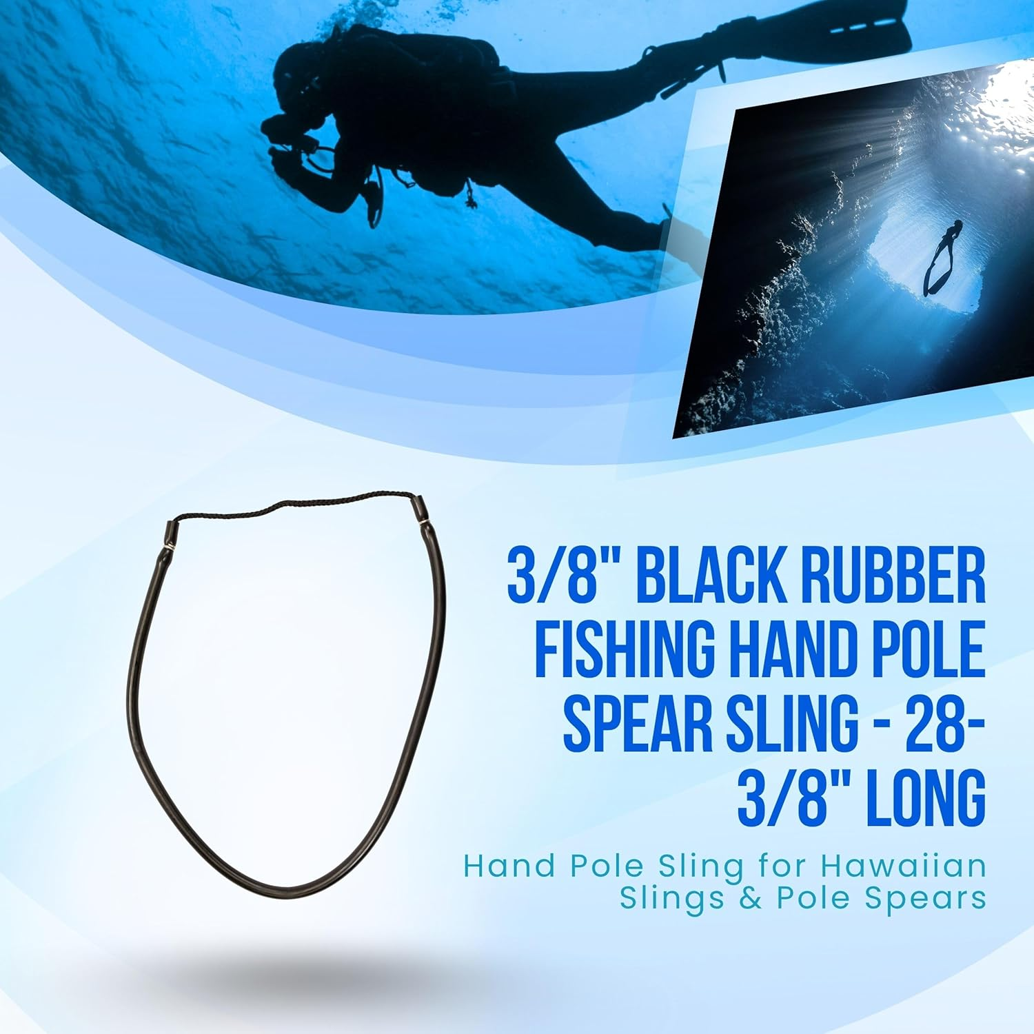 Heavy Duty Black Rubber Hawaiian Sling Pole Spear Sling 72 X 12 X 6Cm image number 5