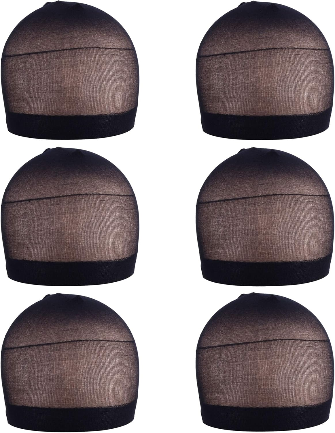 Pack of 6 Hair Net Nylon Wig Caps Wig Cap Set Elastic Breathable Hair Net for Wigs (Black) image number 5