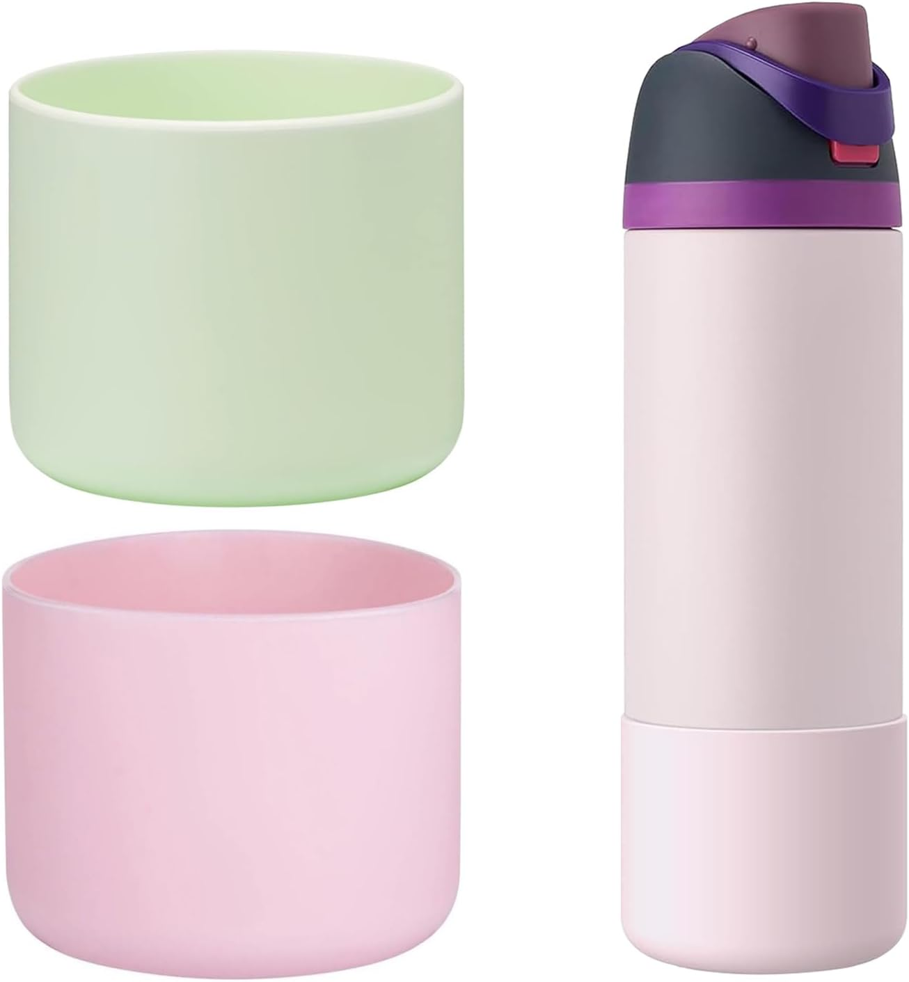 2 PCS Silicone Boot for Owala Freesip 24 Oz Water Bottle, Anti-Slip Protective Sleeve Bottom Bumper Protector for Twist and Flip Stainless Steel Water Bottles