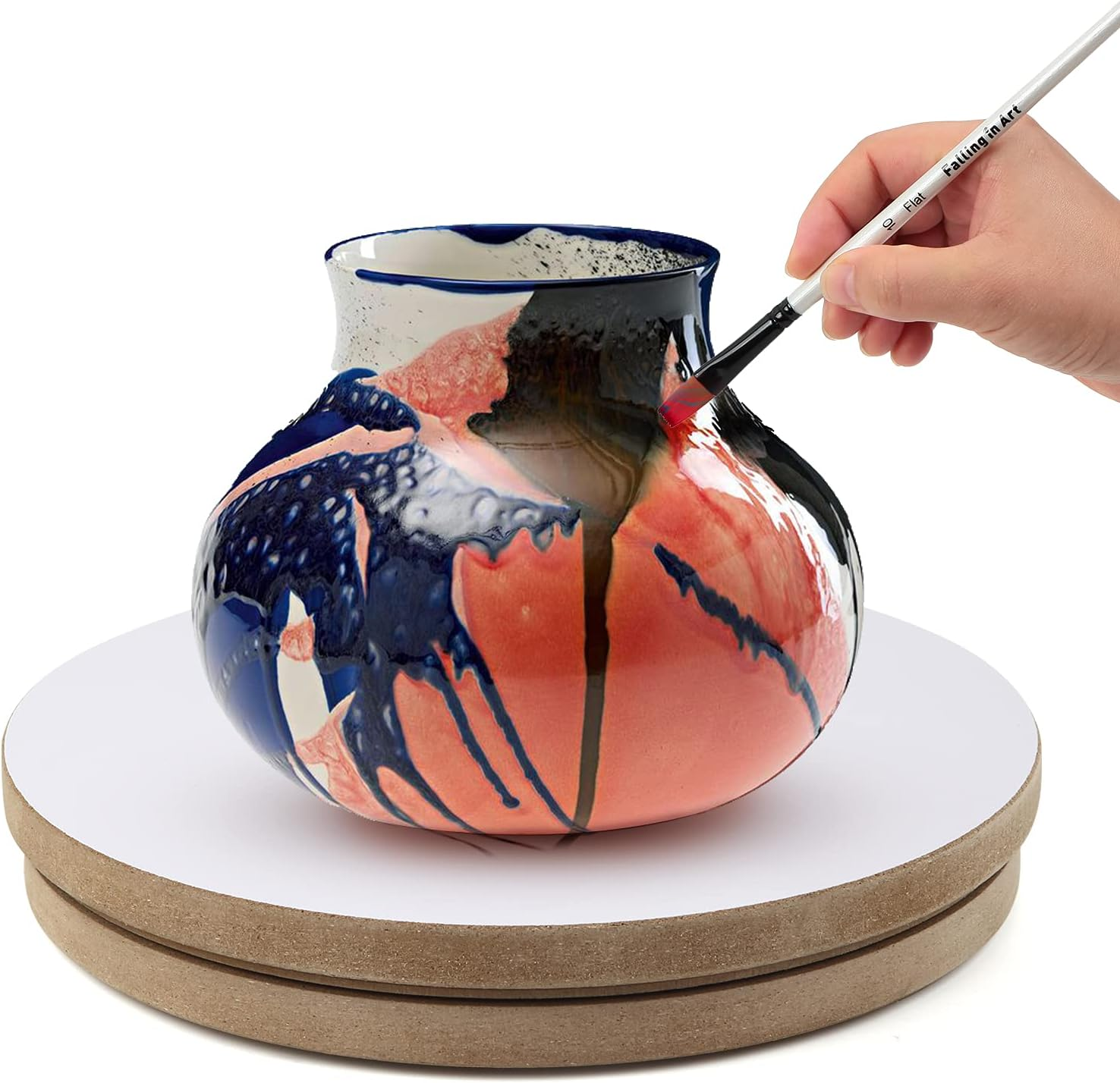 Falling in Art Wood Pottery Sculpt Banding Wheel, Turn Table for Painting and Crafting, 12 Inches Diameter image number 6