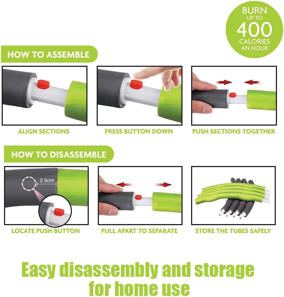 Hula Hoop,Detachable Hula Hoop,Gym Equipment,Fitness Exercise Hoop,Snap Together Detachable,Waist Circumference Soft Ruler,For Gymnastics, Training, Exercise and Weight Loss image number 5