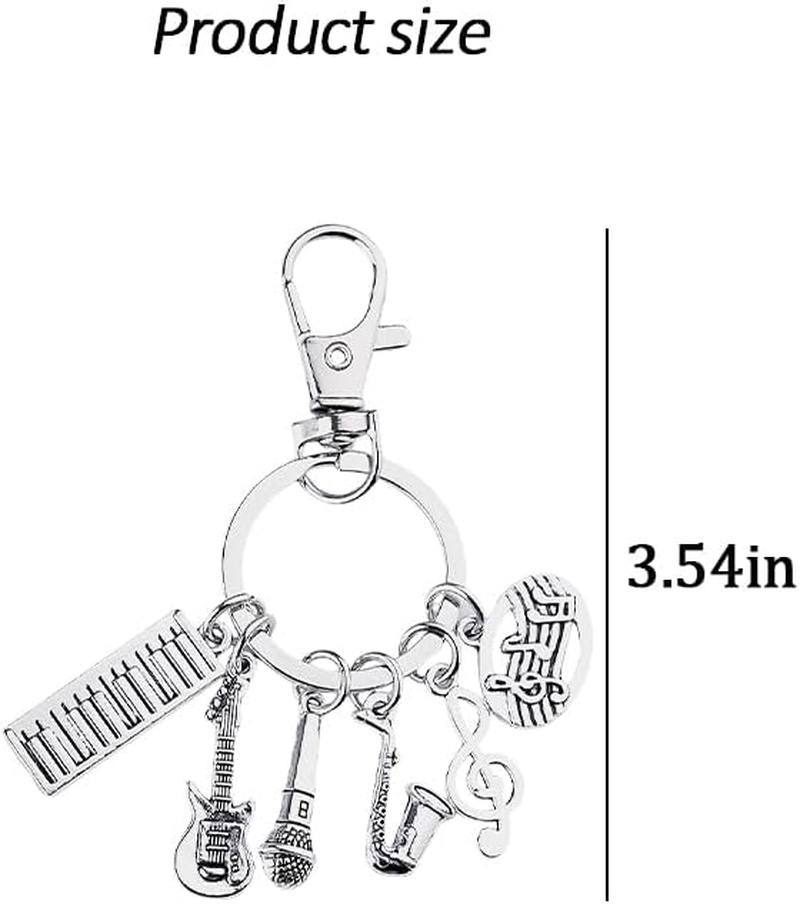 Music Keychain Accessories Musical Gifts for Men Women Daughter Son Birthday Gifts for Music Lovers Musical Instrument Party Favors for Adults Music Lover Gift Keychain for Car Key Chain Music Charms image number 1