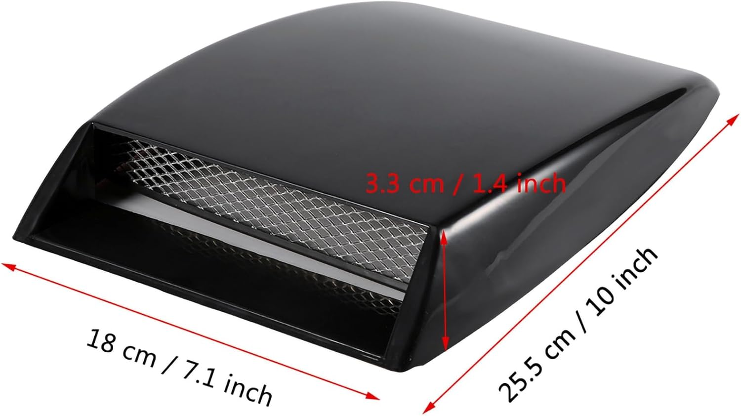 Universal Car Classy Air Flow Intake Scoop Bonnet Fit for Vent Sticker Cover Hood for Stylish Look Fit Most Cars and Vehicles ABS Material (Black) - Silver image number 7