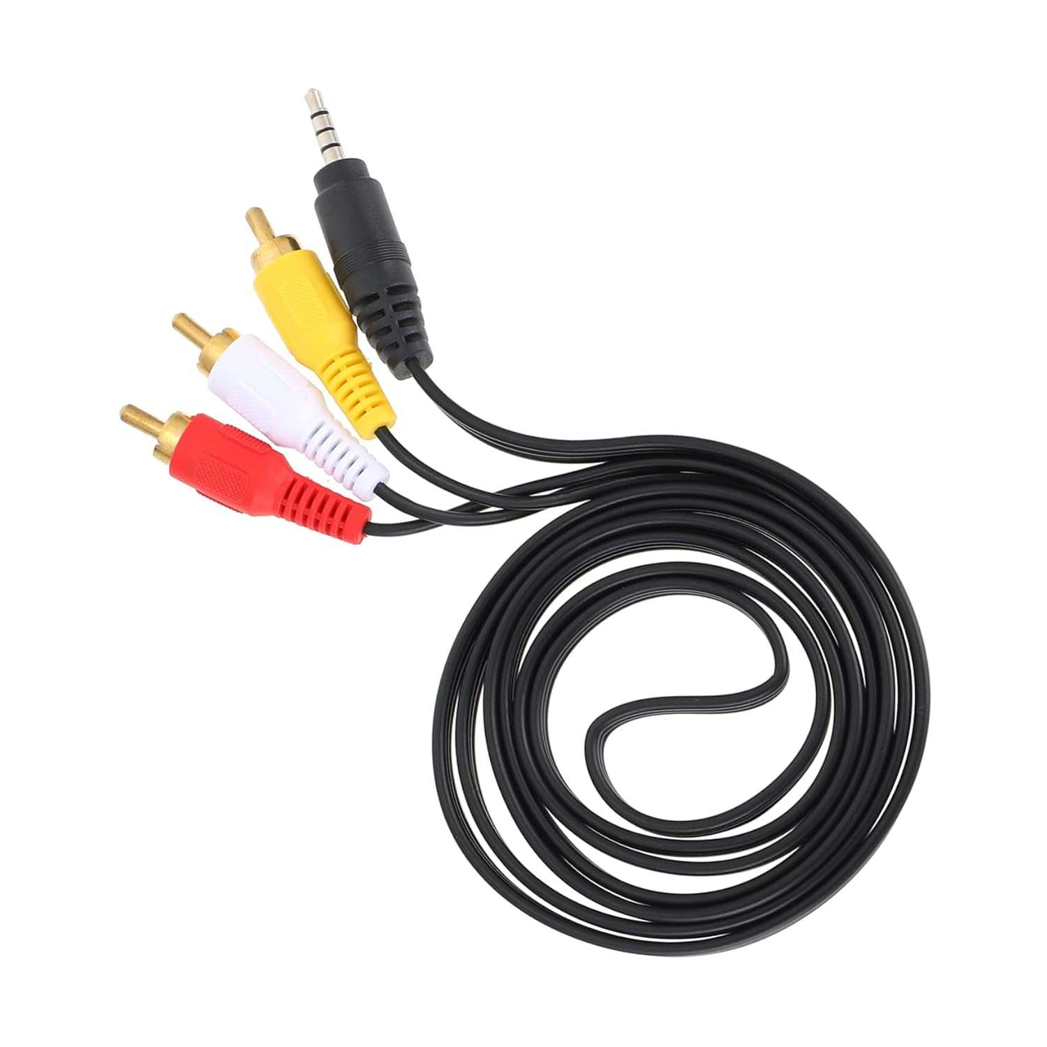 SECFOU 2Pcs 3.5Mm to 3 Av Audio Cable Adapter Cord for Phone and Computer, Copper Wire Stereo Aux Cord for Home Theater and Tv Video Connection image number 1