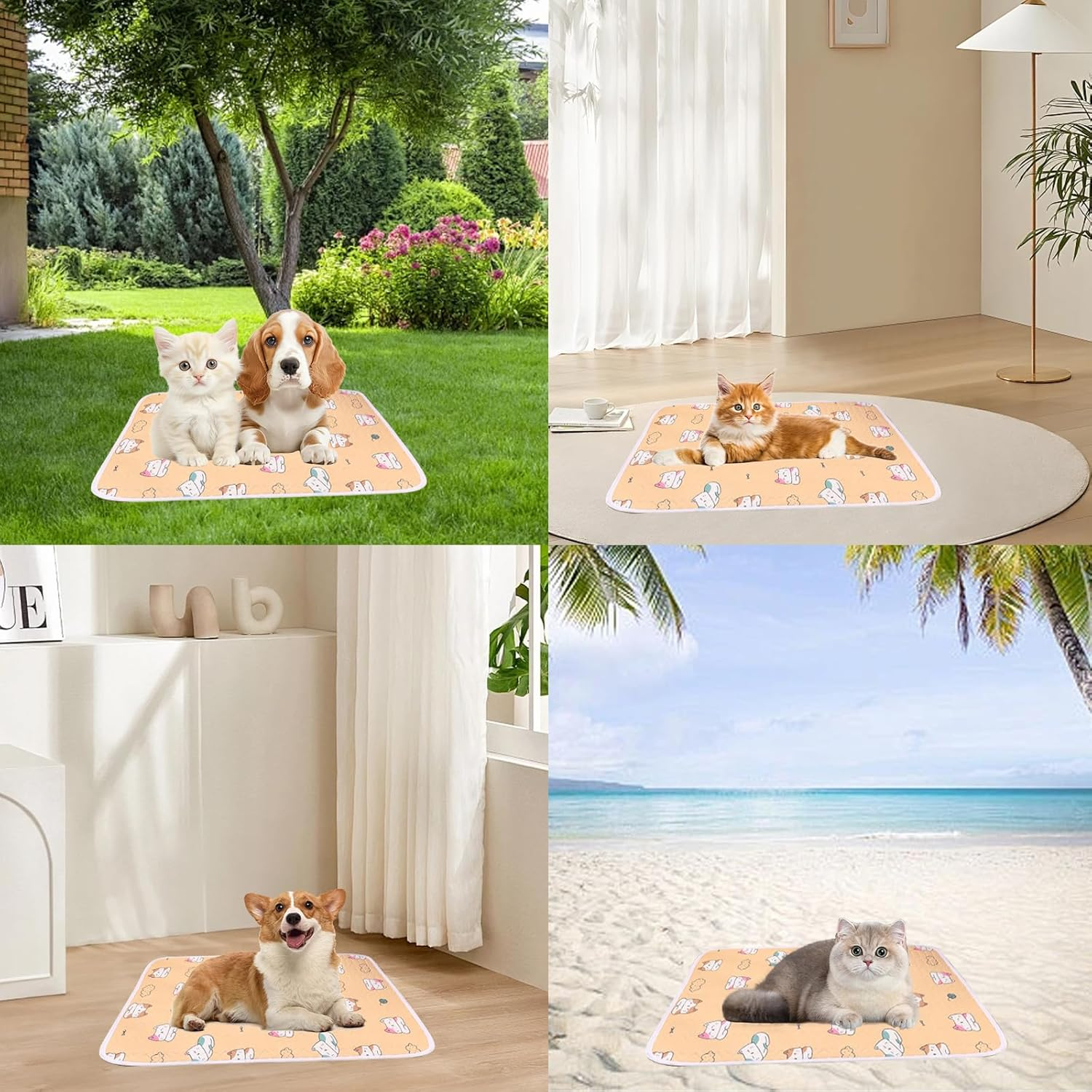 KASESSS Latex Cat Cooling Mat, Pet Cooling Mat Foldable, 50X40Cm Pet Cooling Mat for Cats, Cool Mat for Cats Dogs, Breathable Cat Cool Mat, Cat Cooling Pad Keep Pet Cool in Summer for Small Medium Pet image number 6