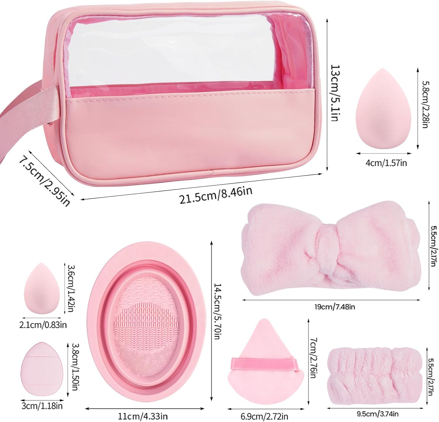 MAANGE Makeup Brush Set 42 Pcs Makeup Tool Set Premium Synthetic Foundation Powder Concealers Eye Shadows Blush Makeup Brushes (Pink, 42 Piece Set) image number 2