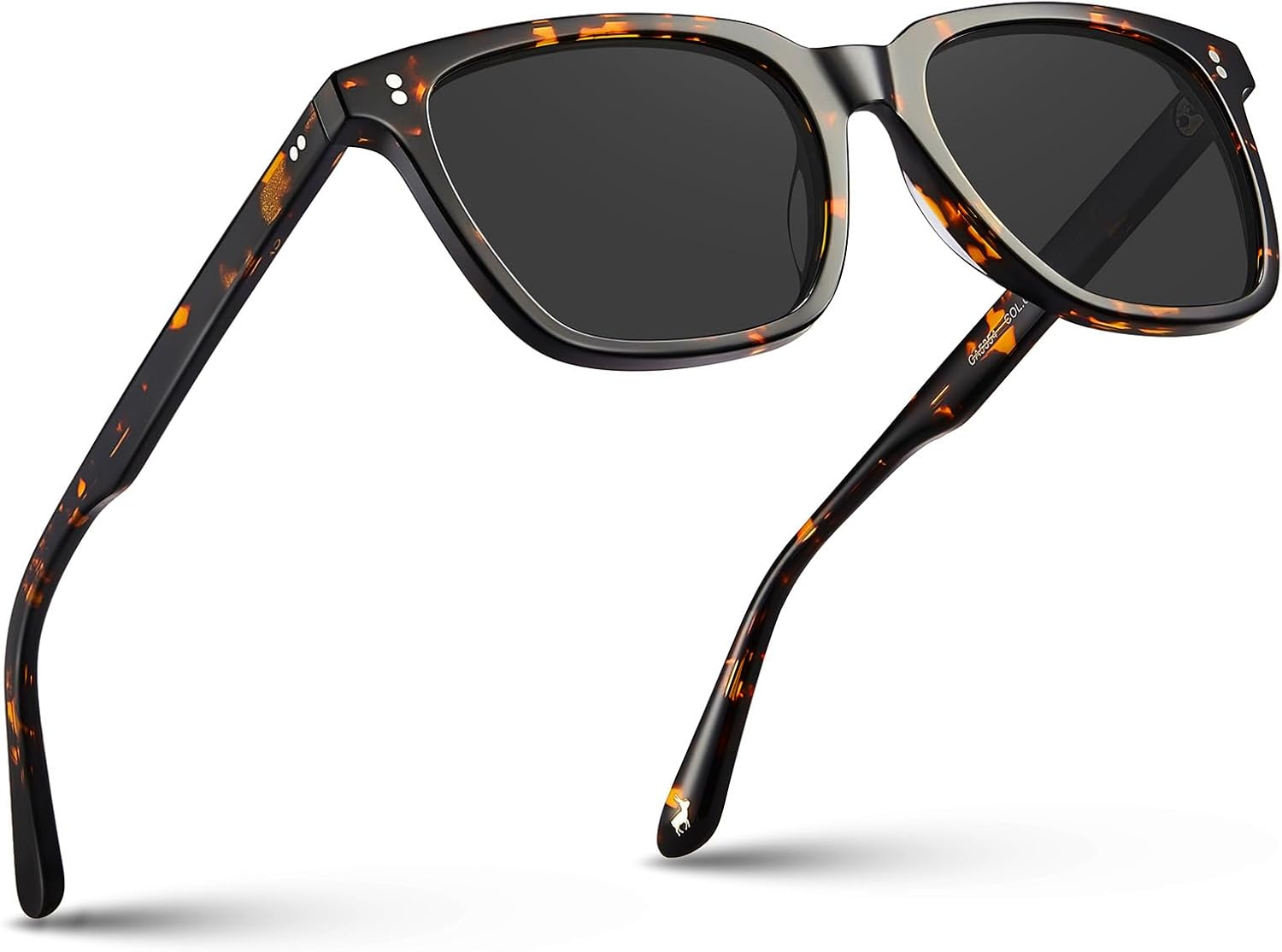 CARFIA Square Polarized Sunglasses for Men UV400 Protection Classic Retro Acetate Shades Driving Glasses