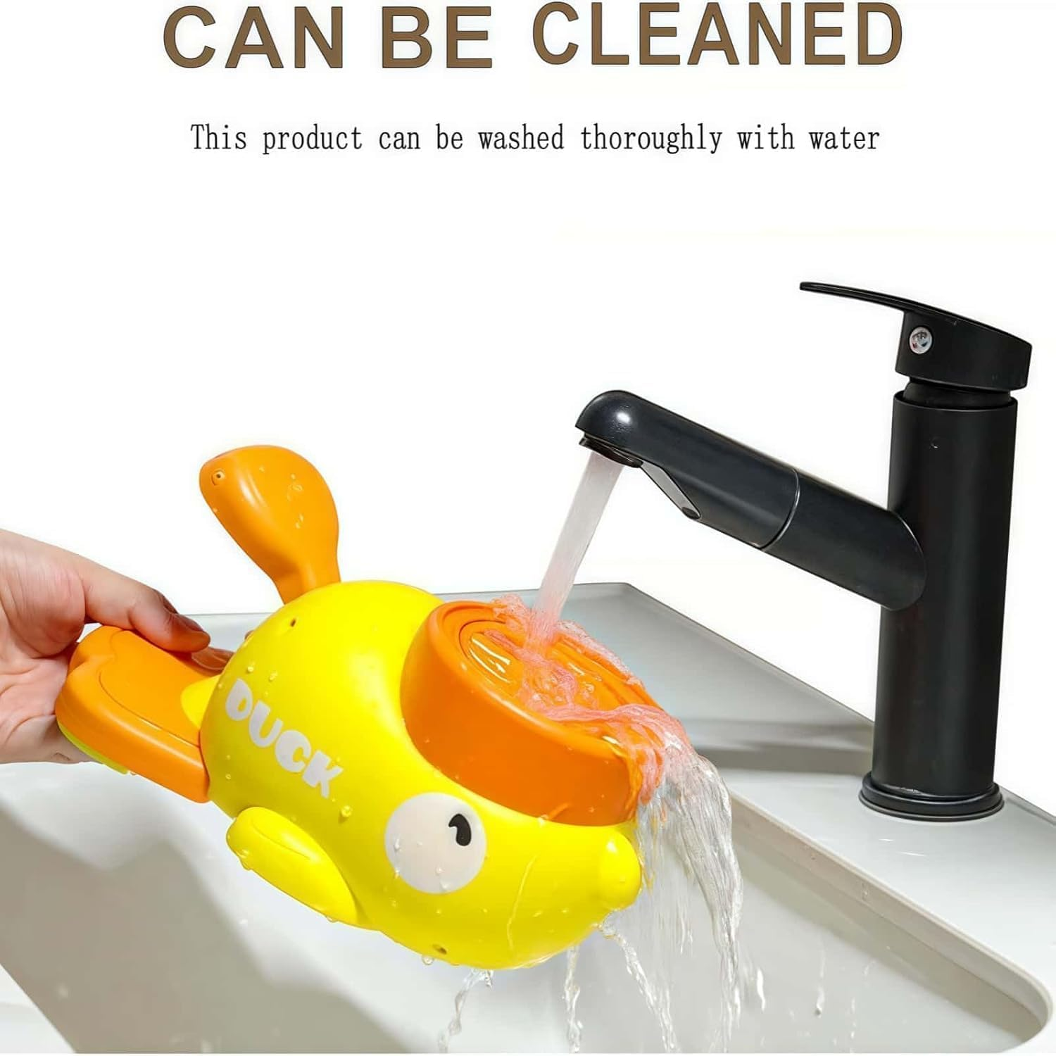 2-In-1 Interactive Dog Slow Feeder Puzzle Toy, Duck-Shaped Pets Food Dispenser with 3 Size Food Outlet Dog Treat Dispensing for Healthy Eating (Yellow) image number 5