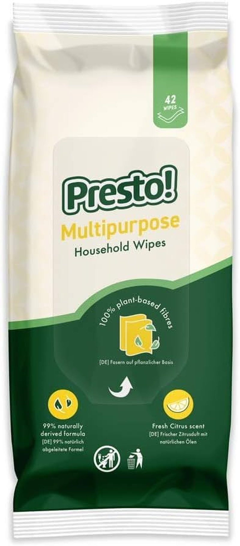 Presto! Multipurpose Household Wipes (6 Packs of 42) image number 4