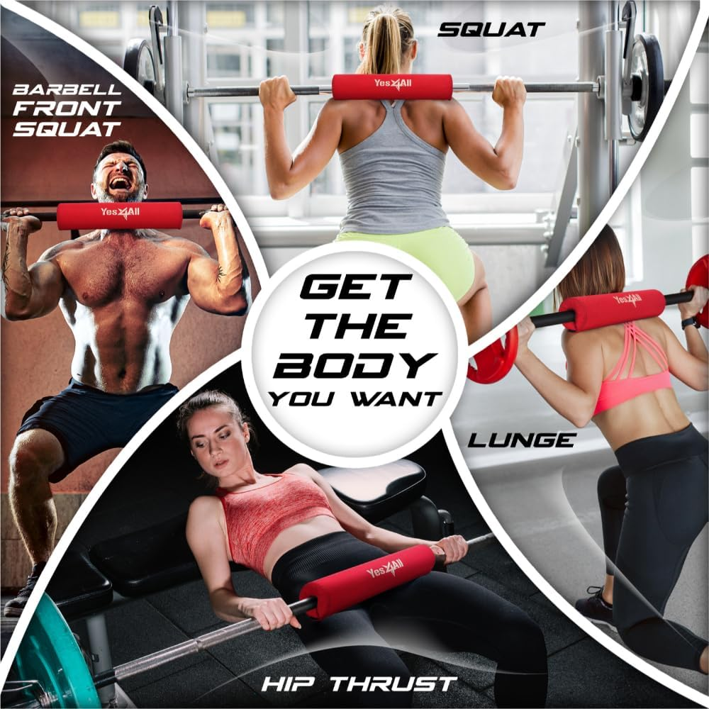 Yes4All Olympic Barbell Pad, Foam Squat Pad for Neck & Shoulder Support, Hip Thrust & Weight Lifting Cushion image number 6