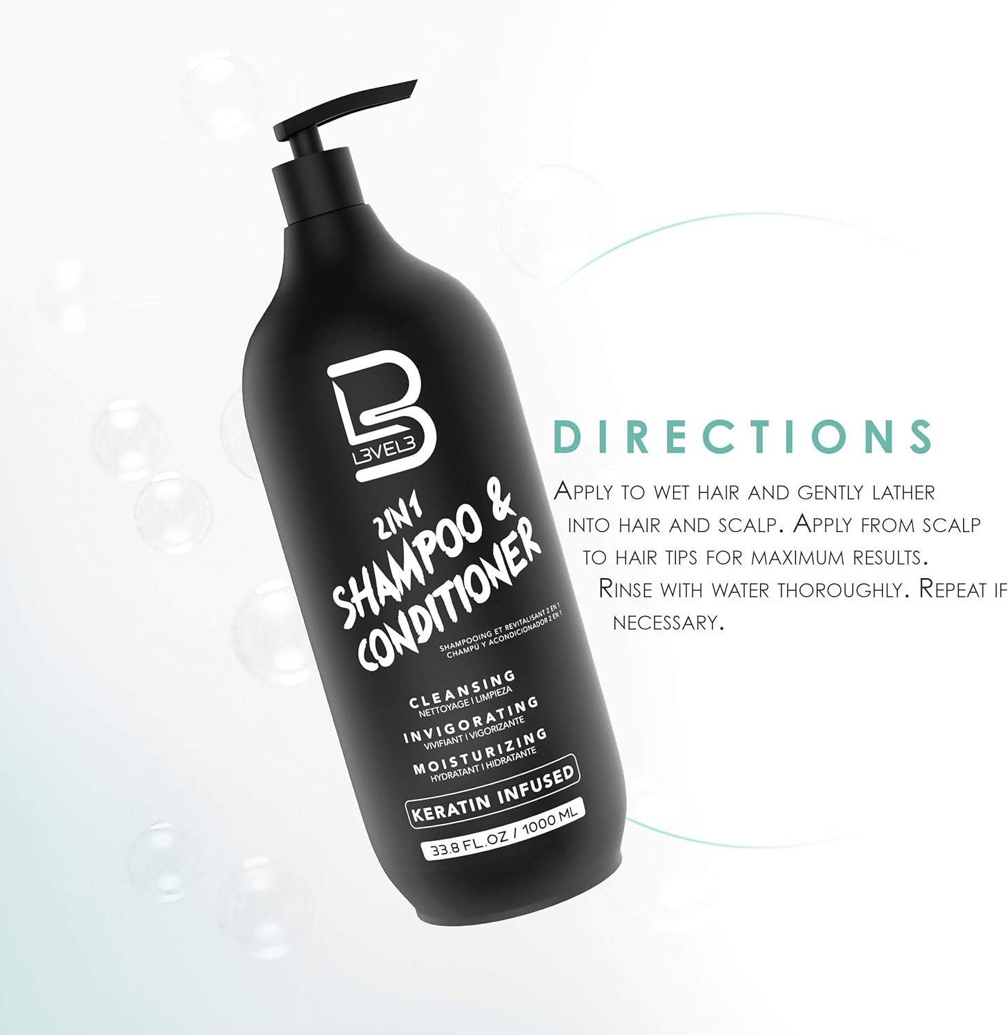 L3VEL3 2-In-1 Shampoo and Conditioner 1000 Ml image number 1