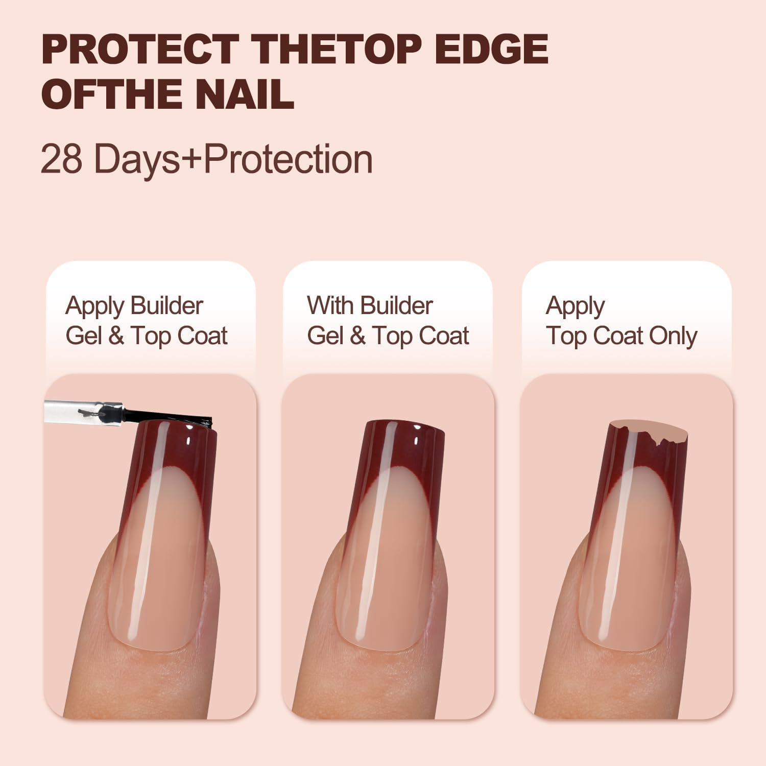 150 Pcs French Nail Gel Tips Long Square Nail Tips Pre-French Tips Press on Nails False Nails for DIY Nail Art in 15 Sizes image number 1