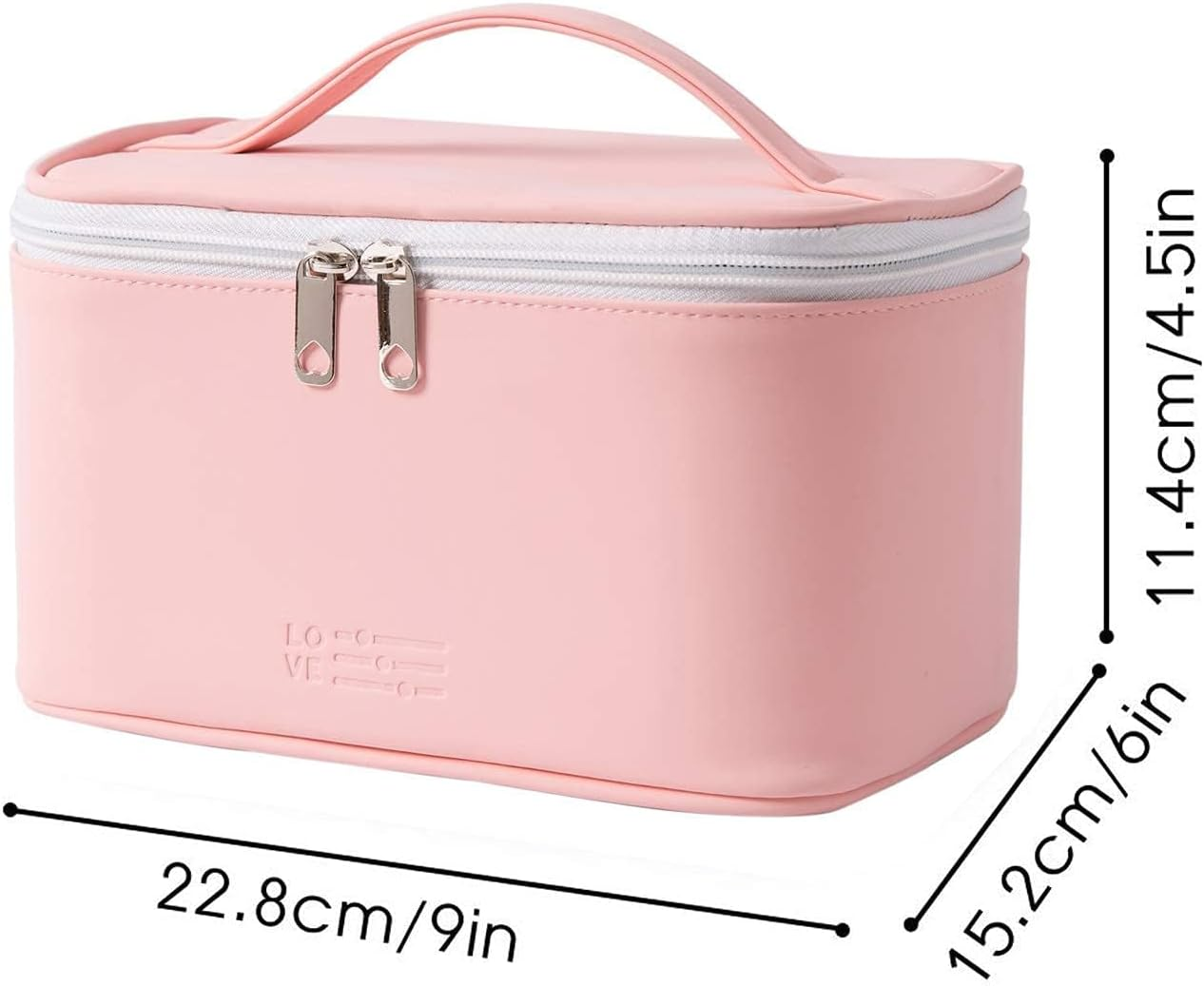Custelen Waterproof Light Pink Makeup Bag &ndash; Small Cosmetic Organizer Pouch with Zipper for Women and Ladies image number 5