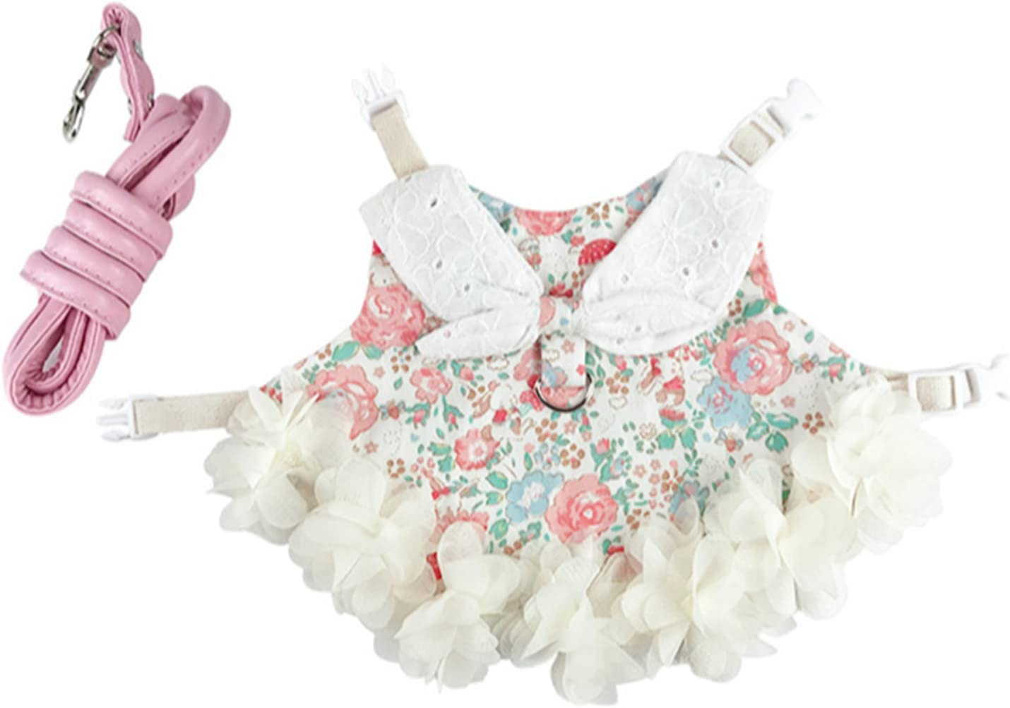 Bunny Harness and Leash,Adjustable Soft Guinea Pig Clothes Pet Rabbit Ferret Harness Costumes for Small Animals Dress