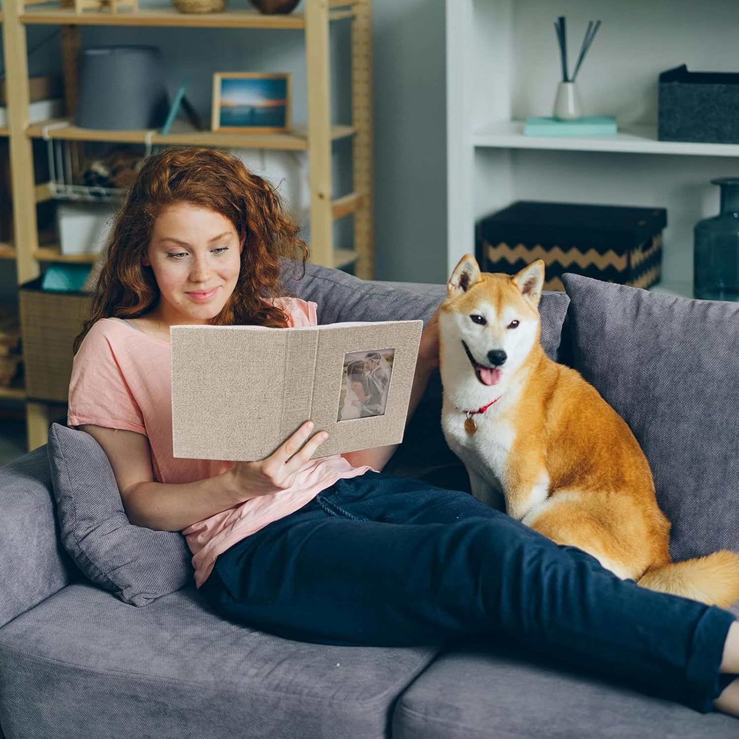 Linen Cover Mini Photo Album, Black, PVC/PU Material, 6.4X4.9 Inch, Holds 100 Pictures on 50 Pages, Perfect for Anniversaries, Baby Milestones, Vacation Memories (Grey) - Grey image number 3