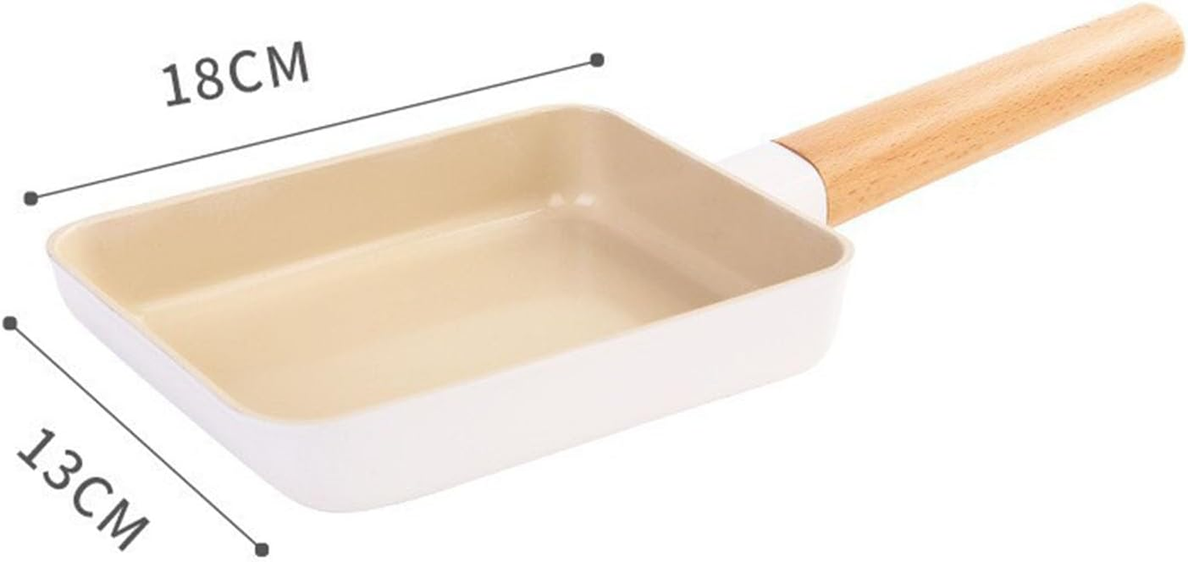 Omabeta 1PCS Japanese Tamagoyaki Pan,18X13Cm/7.1X5.1In Rectangular Ceramic Non Stick Breakfast Frying Pan for Family Cooking and Outdoor Use image number 4