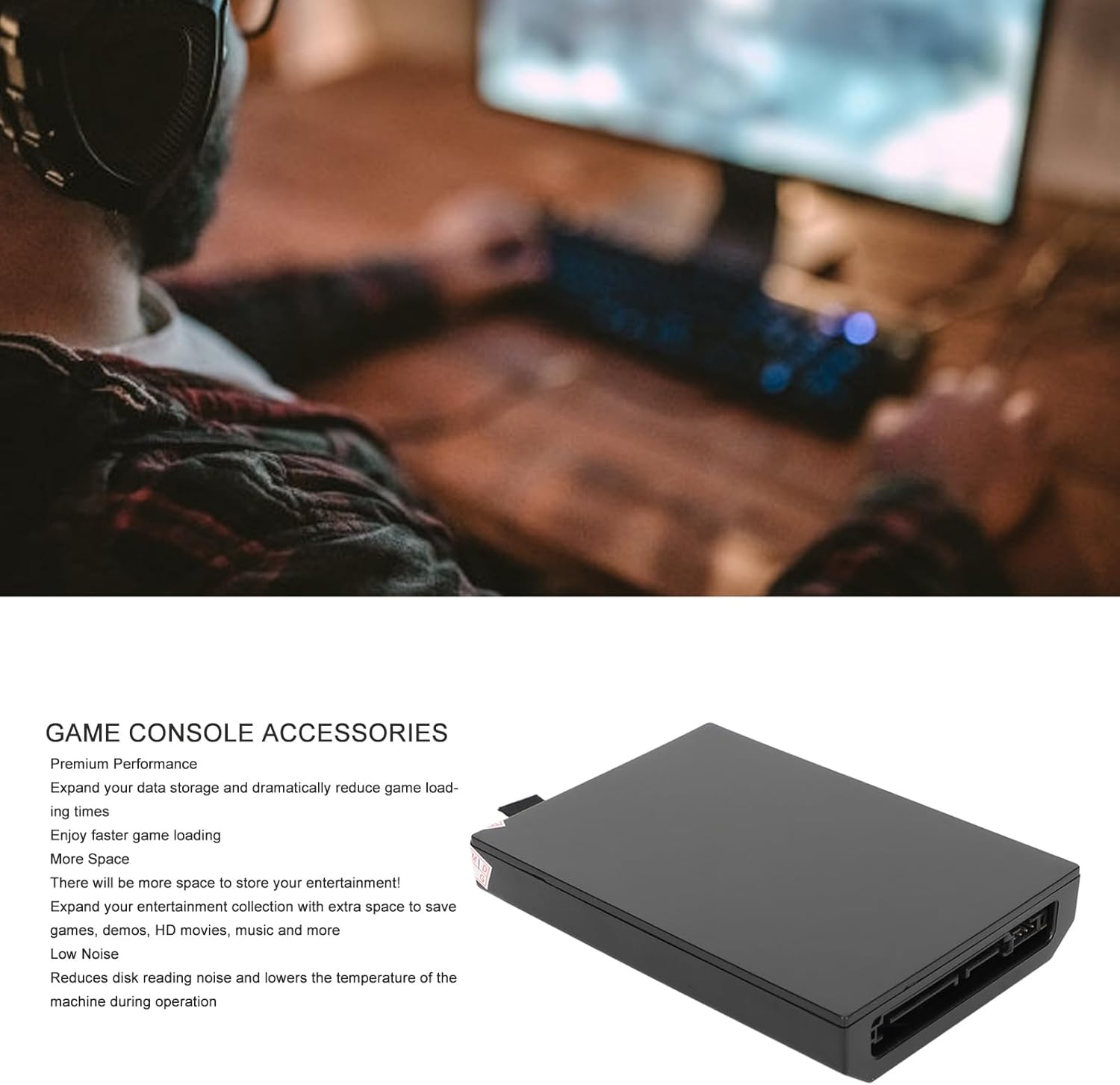 Gernie Internal Hard Drive for Xbox 360 Slim, Low Noise Thin Internal HDD Hard Drive Disk Disc for Xbox 360 Slim, Compact Design, Wear Resistance (320GB), Gernie624Thkiczg-15 image number 3