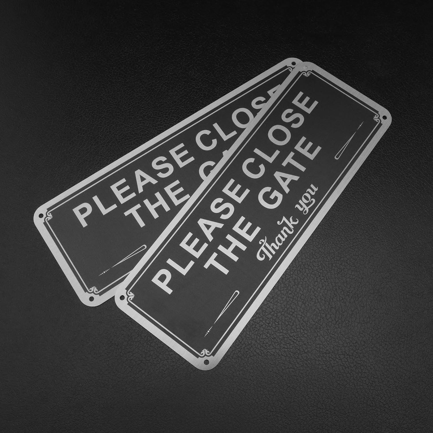 Emagtech 2Pcs Please Close the Gate Signs Hanging Signs Aluminum Signs 250Mmx90Mmx1Mm for Indoor Outdoor Environments Front Rear Doors image number 2