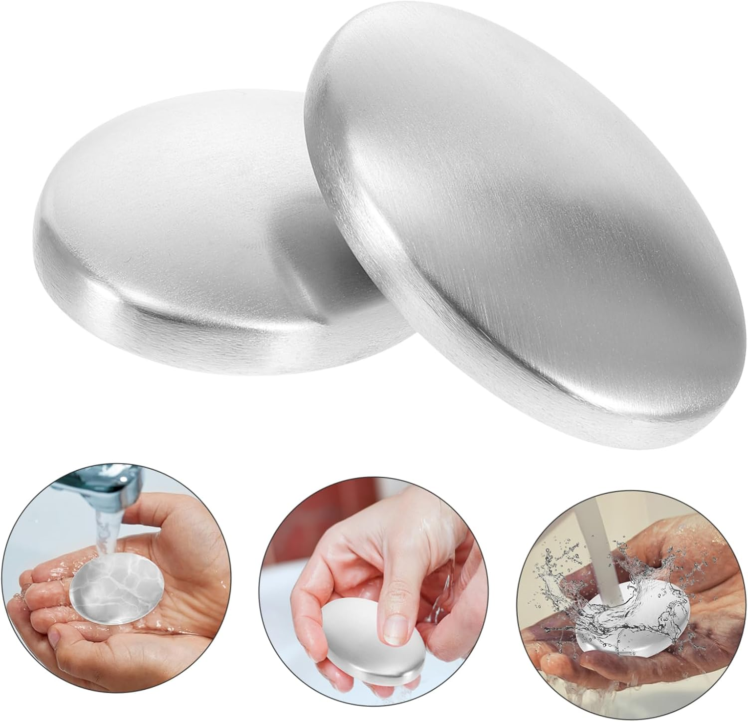 SHOWERORO Portable Smell Stainless Steel Soap Bars Odor Absorber for Kitchen Chef image number 5