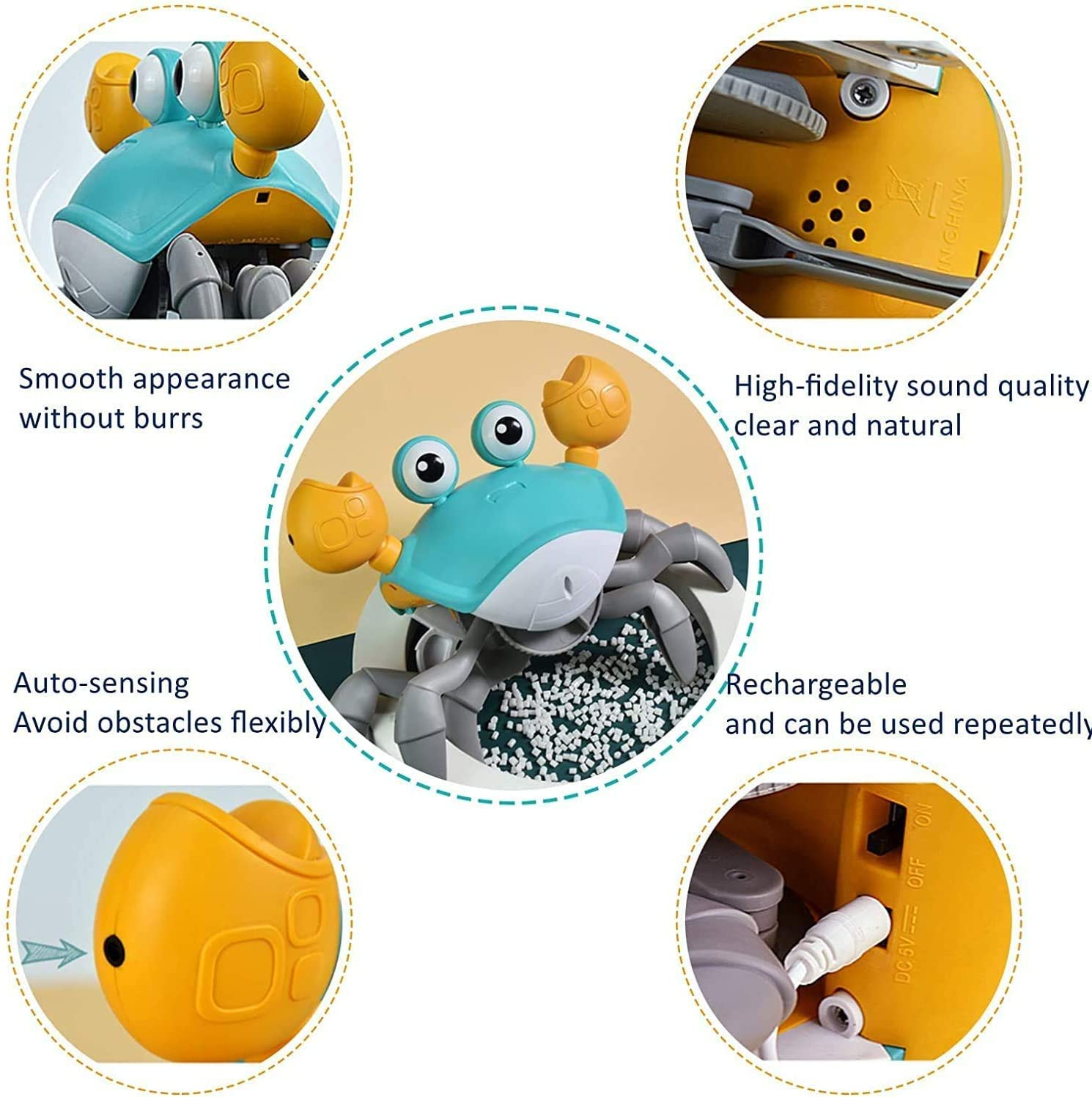 Crawling Crab Baby Toy| Infant Electronic Light up Crab Crawling Toys with Music and Lights for Kids | Baby Interactive Toys | Electronic Pet Toys for Boys and Girls Learning image number 4