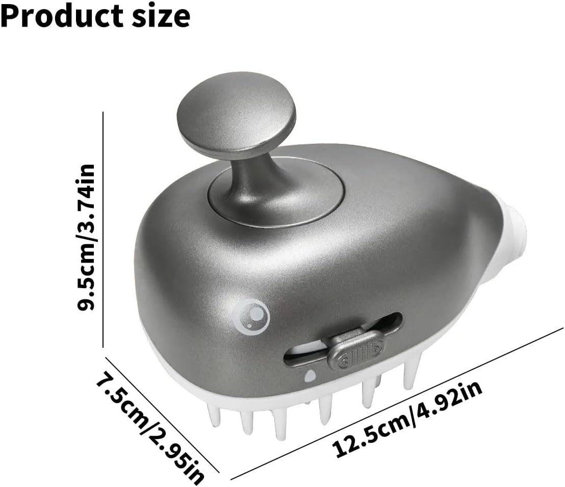 Dog Shower & Grooming Supplies - 2-In-1 Sprayer Brush with Built-In Soap Dispenser, Shower Attachment for All Pets Indoor,Outdoor Use (Grey) image number 2