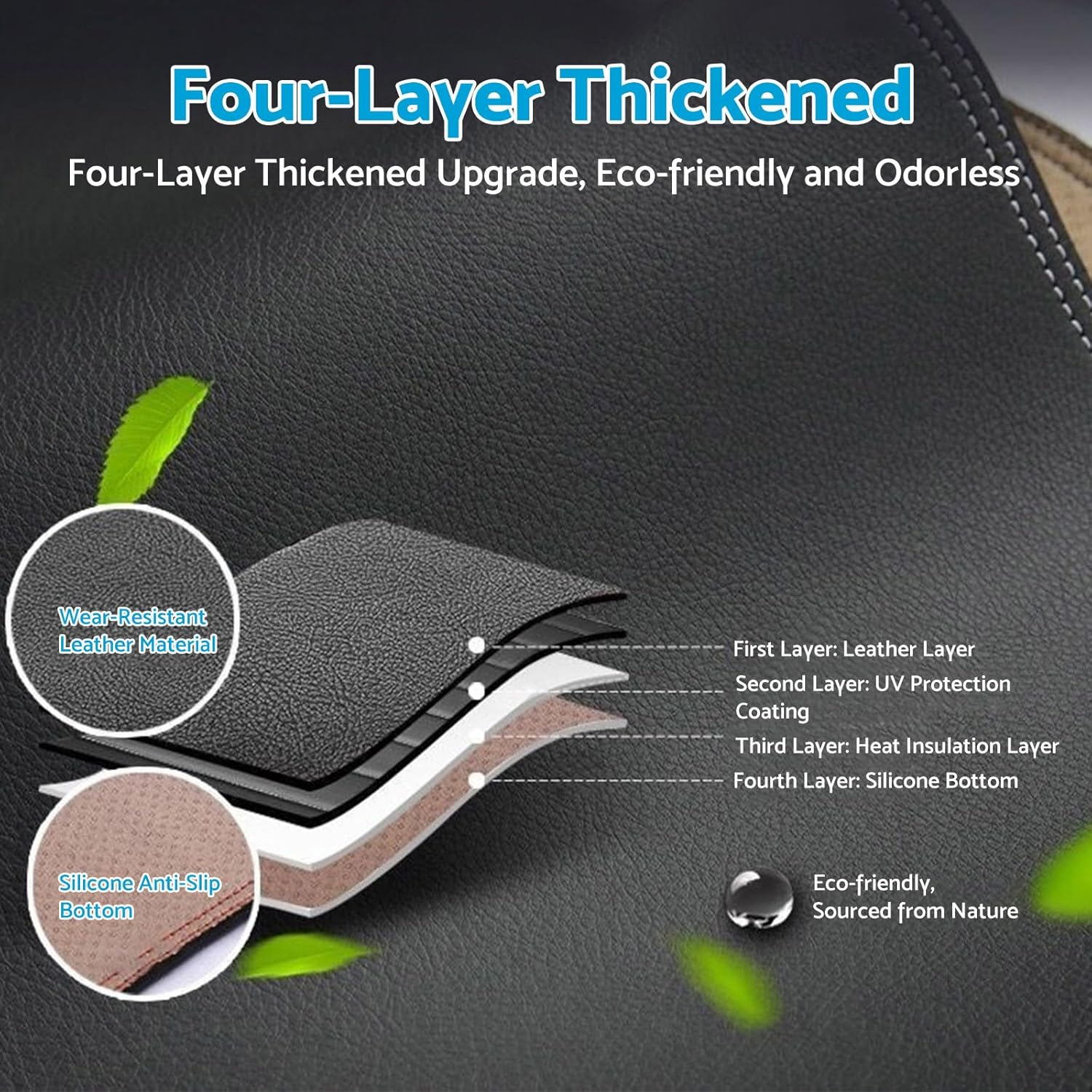 Dash Mat Microfiber Leather Black Suitable for Ford Ranger Next-Gen 2022-Current