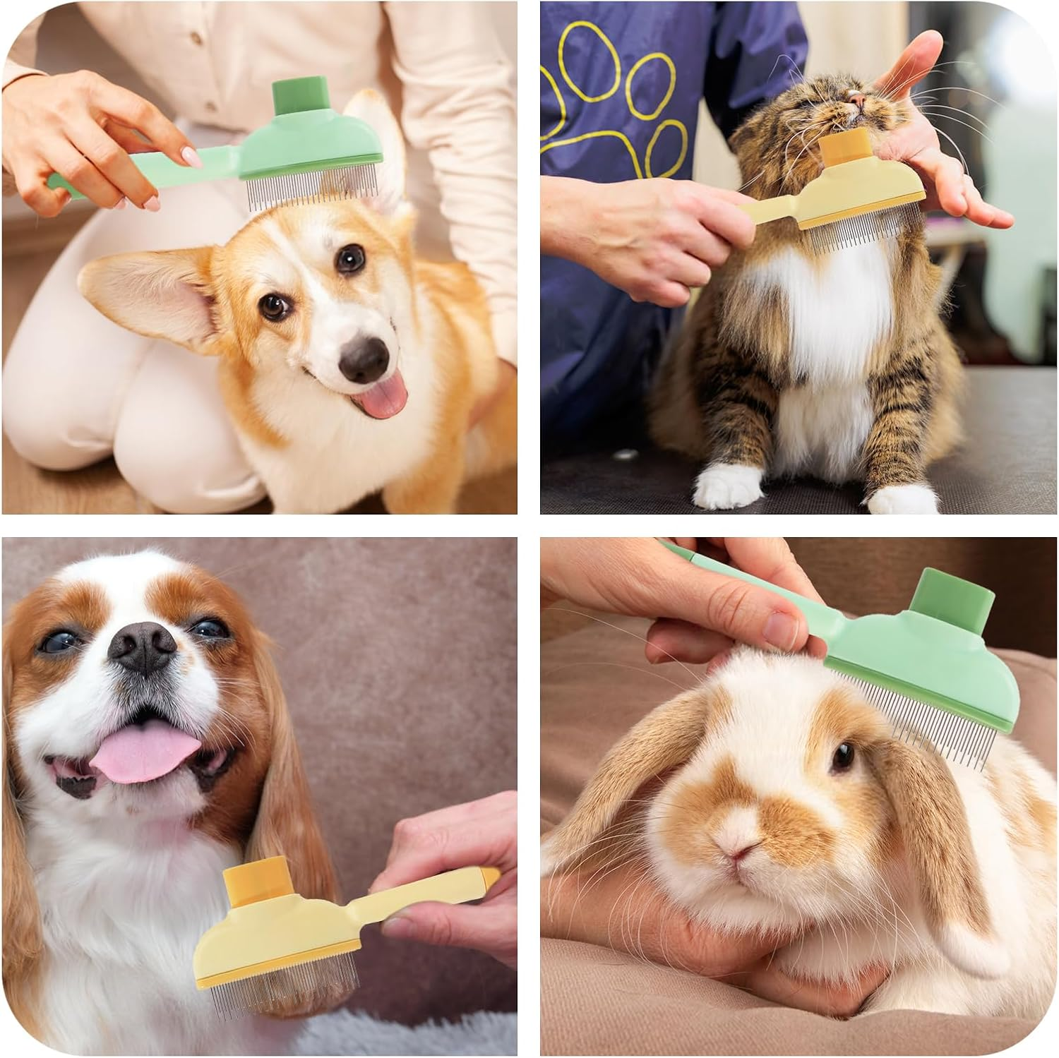 Self Cleaning Pet Grooming Brush for Cats and Dogs, Soft Brush for Short and Long Hair, Anti-Tangle Massage Comb Effective Tool for Pets image number 4