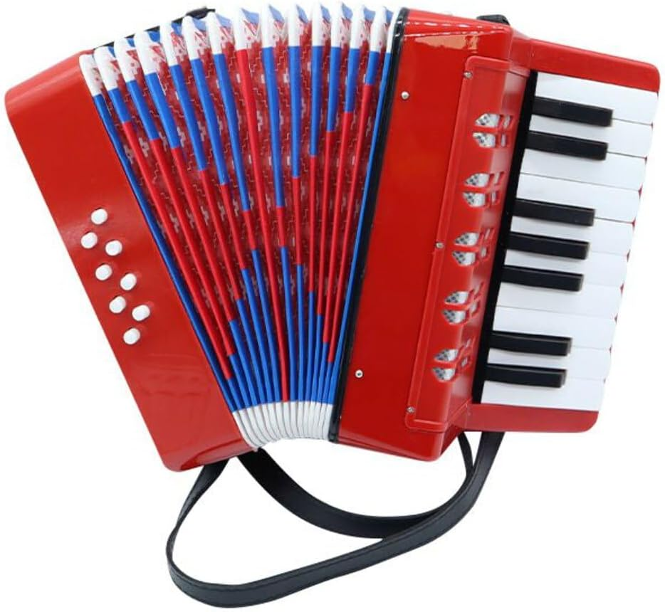 17 Key Piano Accordion 8 Bass Pads Key of C 24X10Cm UC104 Red image number 3