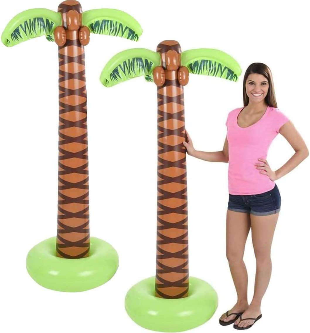 The Dreidel Company Inflatable Palm Tree Luau Decorations, Large 5.5 Ft, Tiki Pool Parties, Beach Party, Birthday Event, Outdoor Swimming, 66" Inches/5.5' Feet Tall, (2-Pack) image number 2