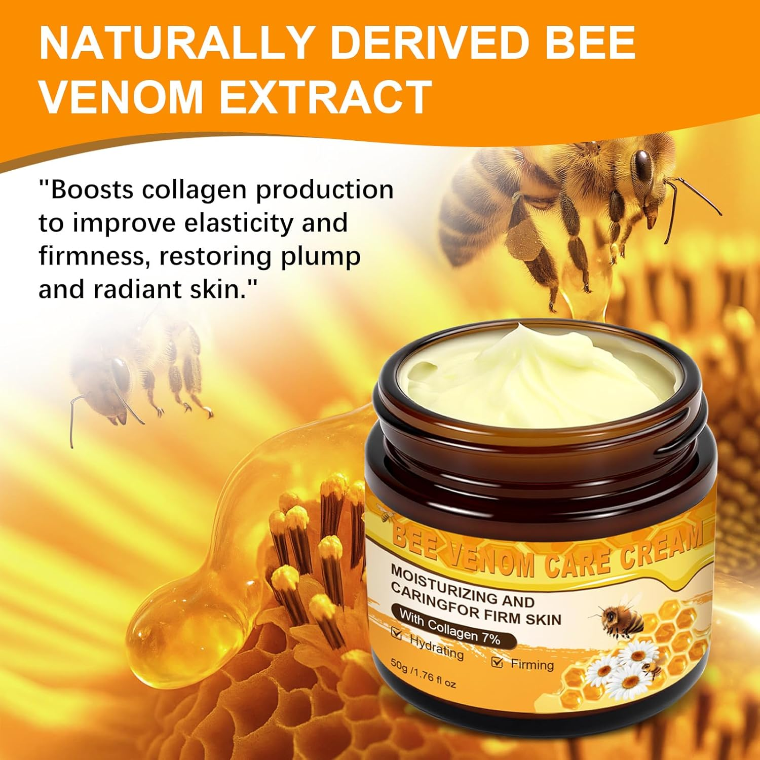 Bee Venom Skin Cream - Anti-Wrinkle, Firming & Moisturizing Treatment, Suitable for All Skin Types, Daily Skin Restoration image number 4