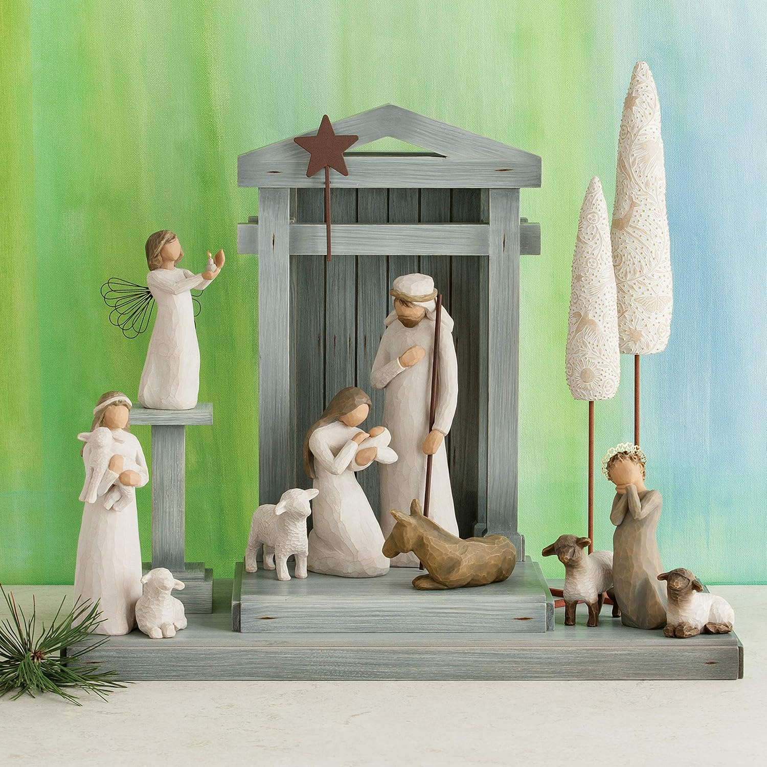 Willow Tree Angel Stand, Build on Your Holiday Tradition, Elevate Angels and Figures ATOP Pedestal Stand in Your Nativity Display, Hand-Painted Accessory image number 5