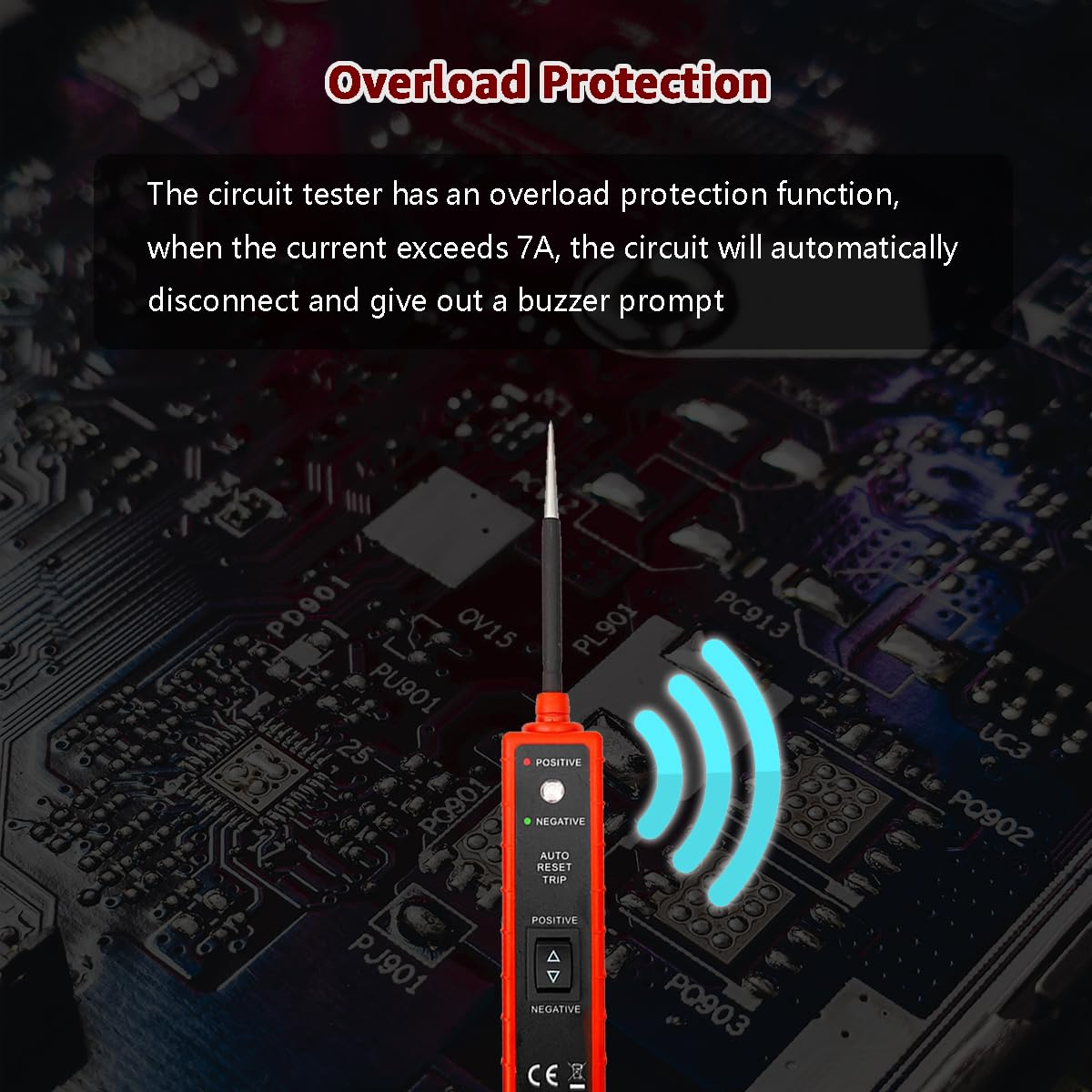 ITEQ Power Circuit Probe Tester, 6V-24V DC Test Light, Automotive Short Circuit Located and Component Activated, 12V Auto Electrical Tester, Polarity Identify with LED Light, Overload Protection
