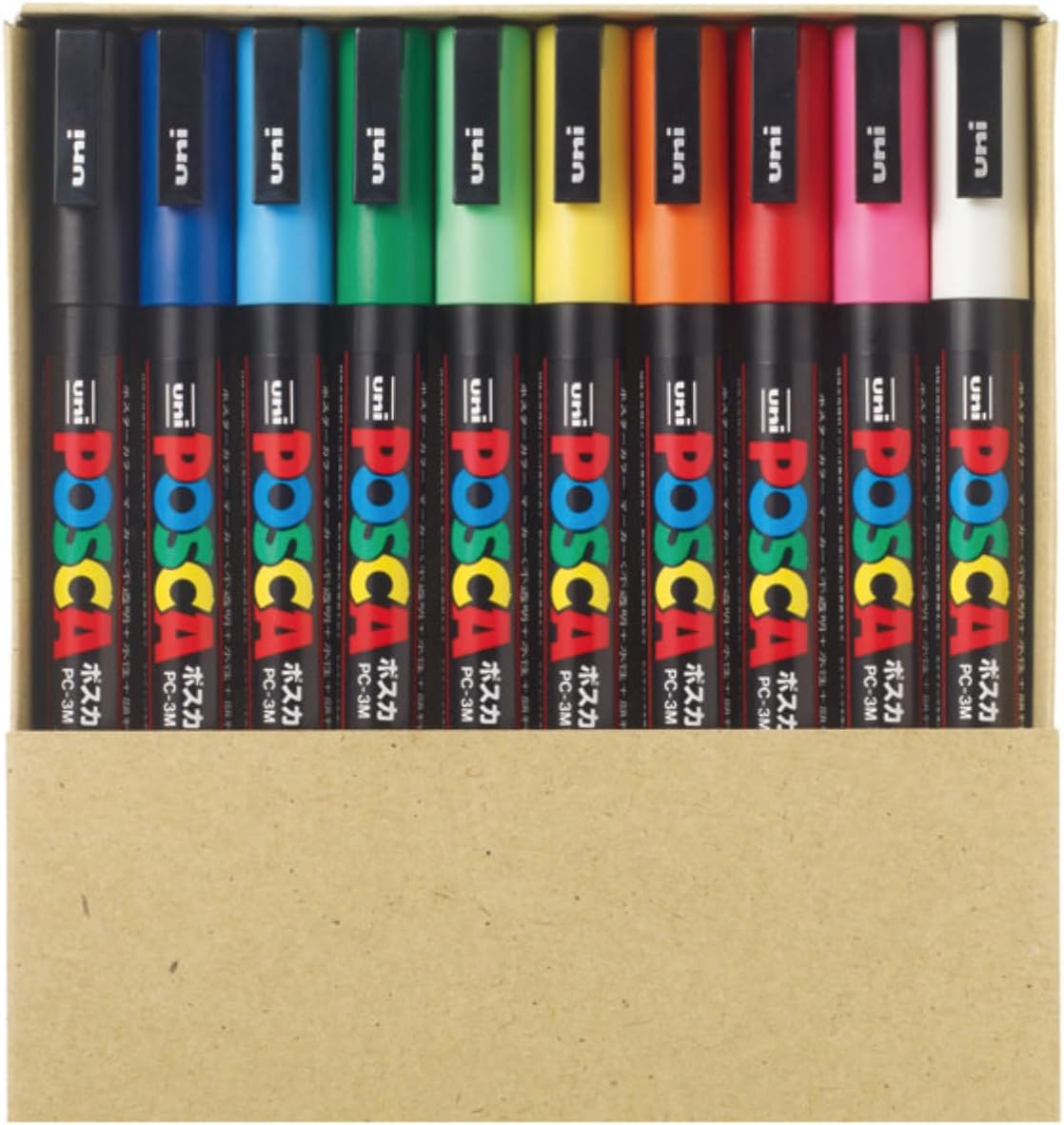 Uni-Ball Posca PC5MT10C Paint Marker Pen - Medium Point - Set of 10 image number 1