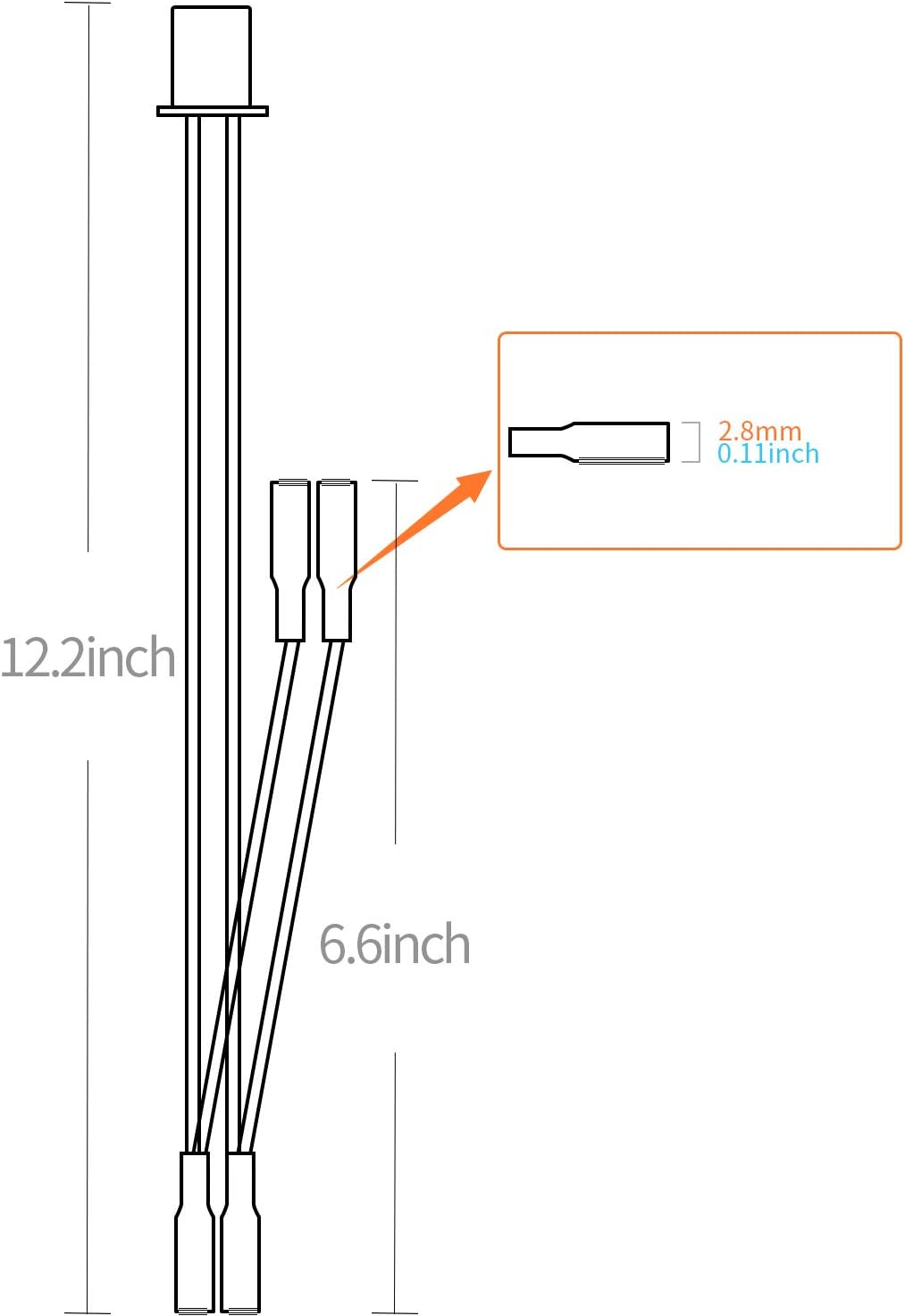 Guwarry 2 Pcs LED Power Cable Daisy Chain JST XH2.54 2Pin Plug to 0.110 Inch /2.8Mm Terminals Jumper Wire Harness Lighted up 20 LED Arcade Buttons for Arcade USB Encoder, MAME, Arcade1Up, Raspberry Pi image number 6