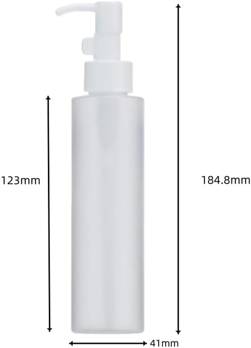 Naisfei 2 Pcs Empty Plastic Pump Bottles Dispenser,150 Ml Pump Bottle Dispenser,Refillable Flat Lotion Dispenser Leakproof Empty Lotion Pump Bottle for Essential Oil Soap Lotion Shampoo Clear image number 2