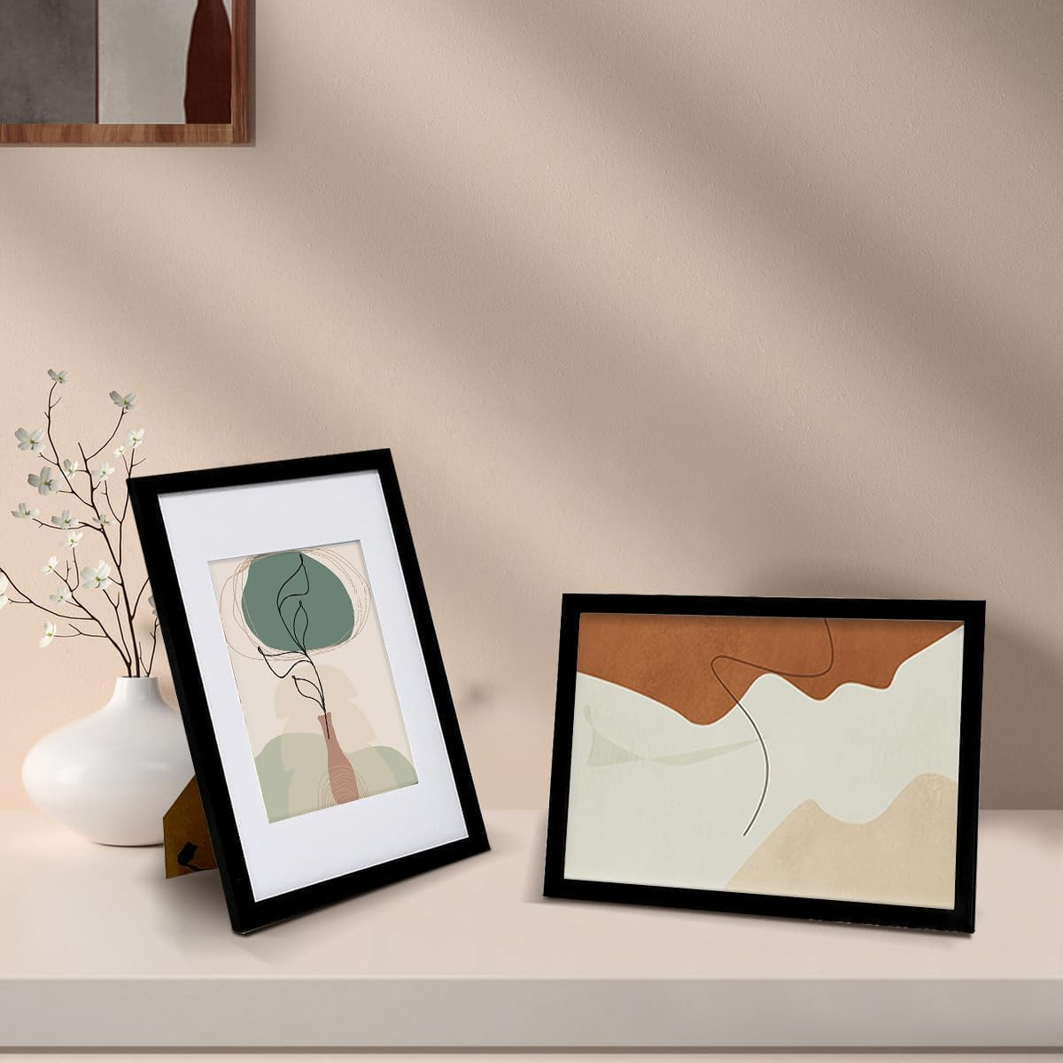 A4 Picture Frame, Black Wooden Frame for Photo Frame, A4 (21X29.7 Cm) Poster Frames with Mat, A4 Frame with Mount and Plexiglass for Wall Mount Vertically or Horizontally-2 Packs image number 3