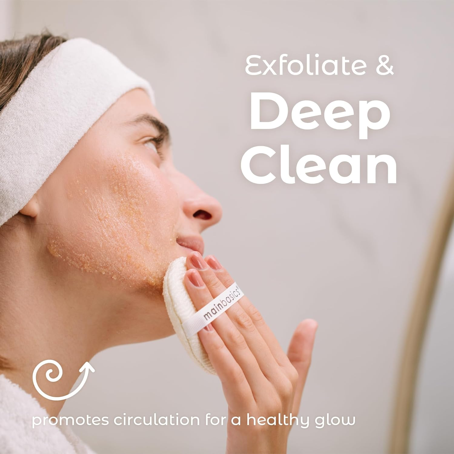 Mainbasics Face Scrubber Exfoliator Pads (4-Pack) - Exfoliating Facial Cleansing Buffing Sponge image number 2