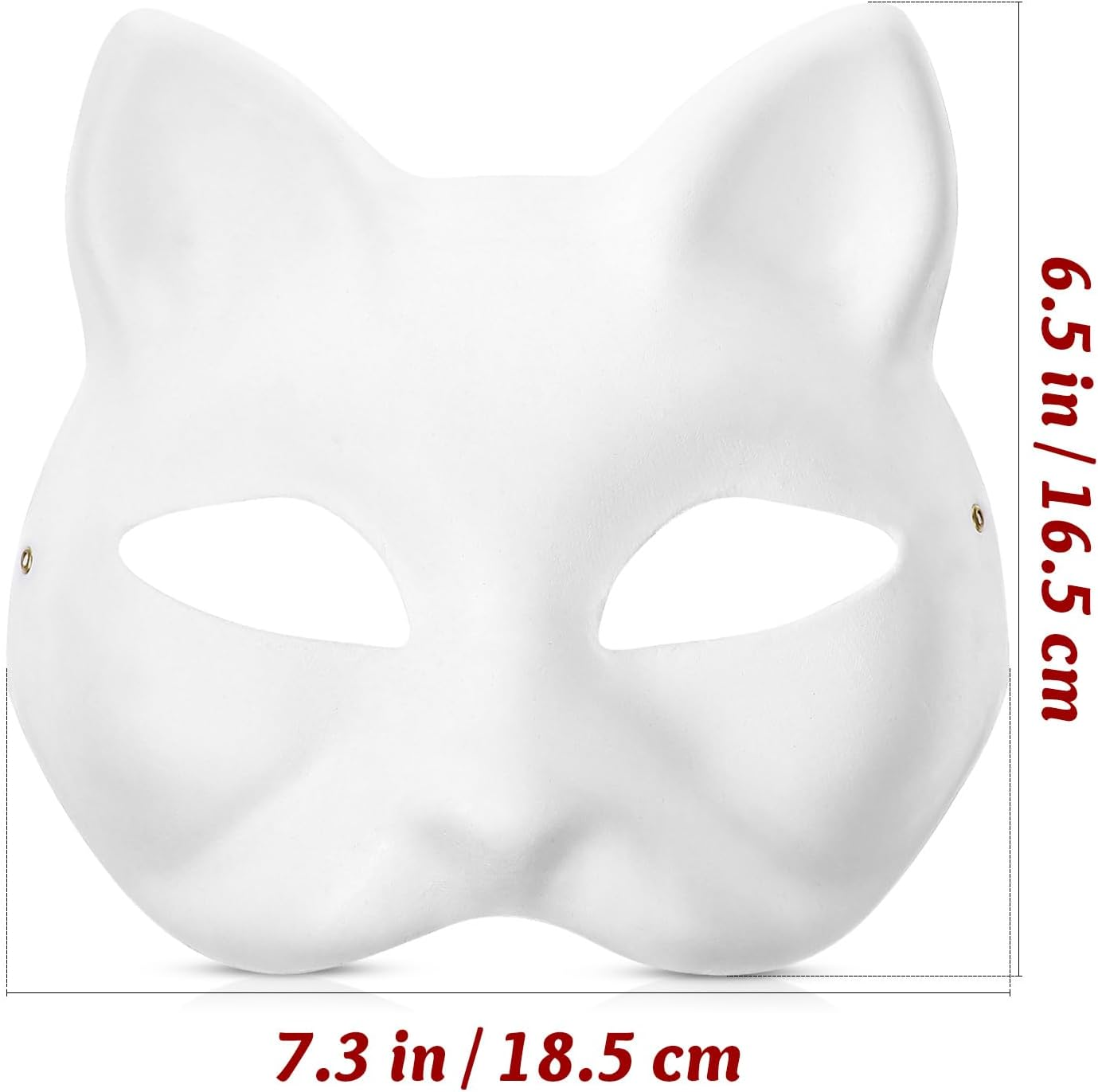 SEWACC Unpainted Cat Masks 20Pcs Cat Mask DIY White Paper Mask Halloween Blank Cat Mask Hand Painted Face Mask Personality Masquerade Mask for Dance Party Masquerade Cat Masks image number 6
