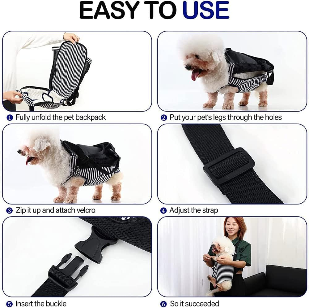 Pet Carrier Backpack, Adjustable Pet Front Cat Dog Carrier Backpack Travel Bag, Legs Out, Easy-Fit for Traveling Hiking Camping for Small Medium Dogs Cats Puppies (M) image number 3