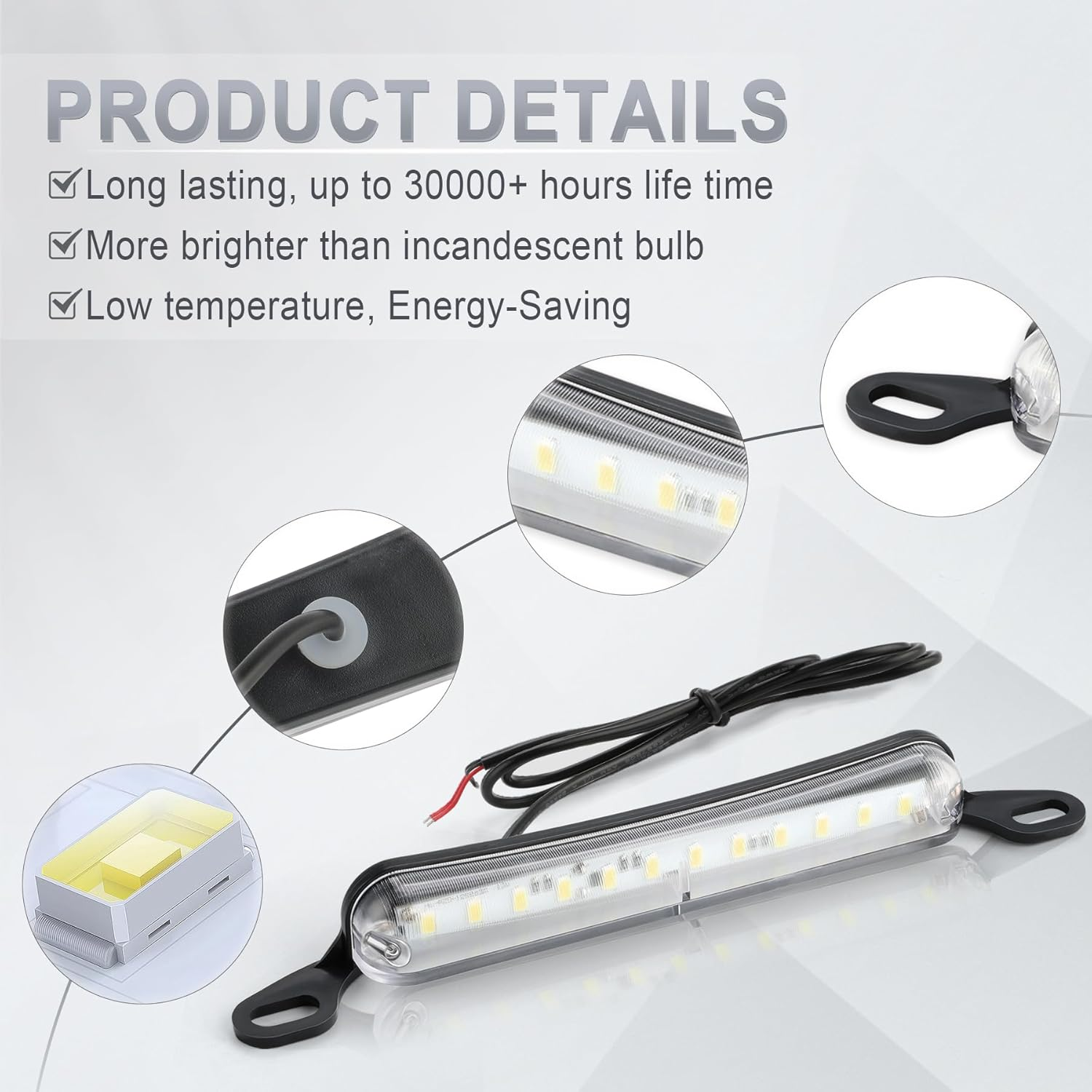 Livtee License Plate LED Light, Extremely Bright Assembly for Trailer UTV ATV Truck RV Boat, Xenon White(6000K) image number 4