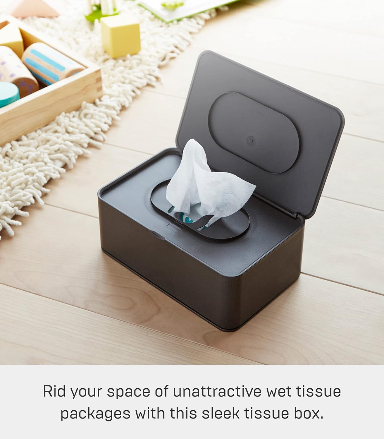 YAMAZAKI Home 3256 Home Wet Tissue Case-Wipe Dispenser Storage Box Container, One Size, Brown - Brown image number 4