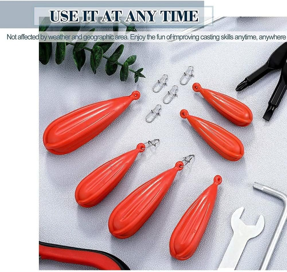 Fishing Practice Plug Fishing Casting Plug Baitcasting Rubber Practice Plug Suitable for Improving Casting Skill,6Pcs image number 1