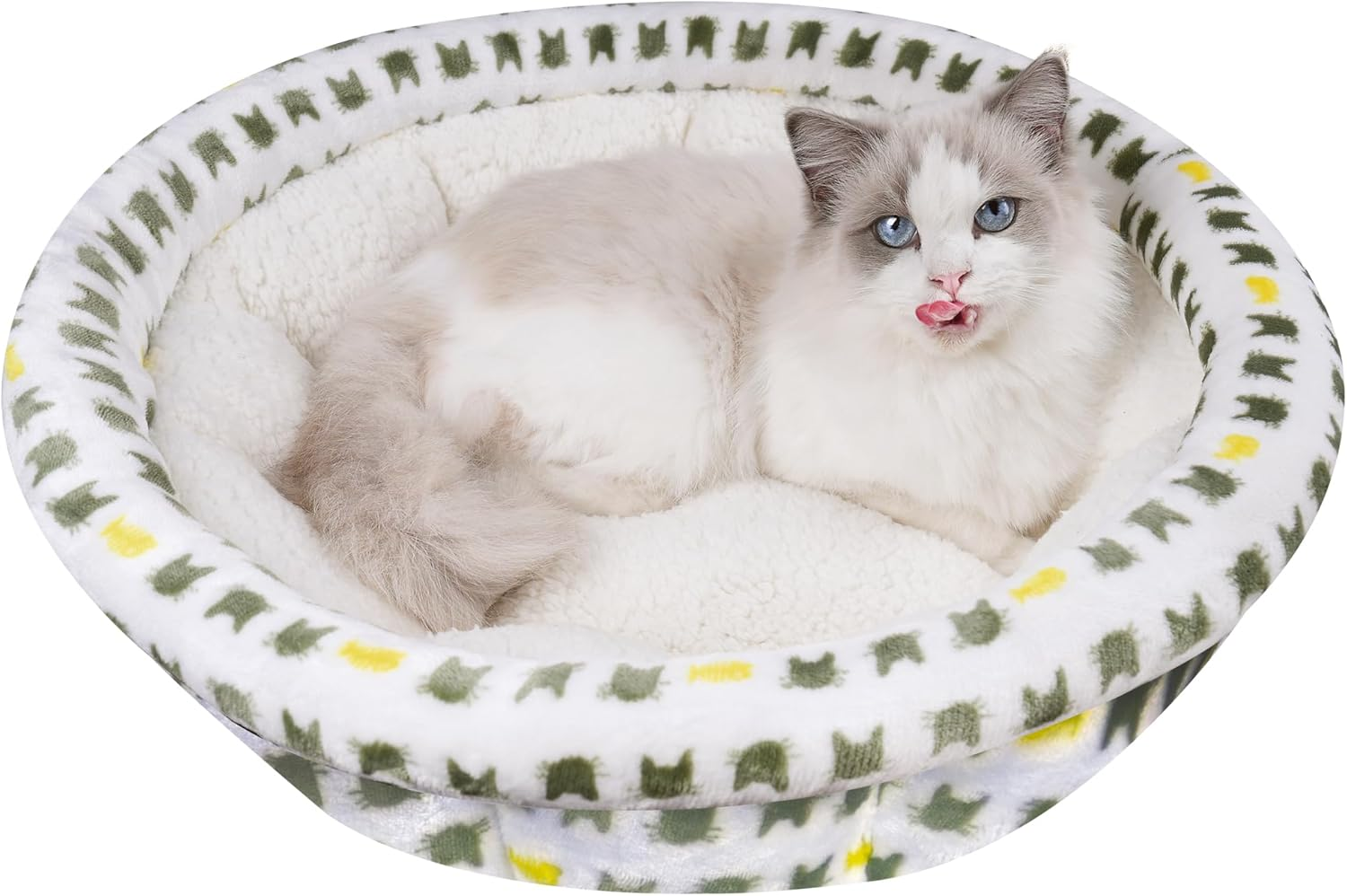 ROYPET Dont Cuddler Pet Nest, Small Dog Bed & Cat Bed, Anti-Anxiety Puppy Cuddler Bed, Cozy round Fluffy Plush Pet Bed, Comfortable and Safe Residence, for Small Cats & Dogs ﻿ (Beige, S)